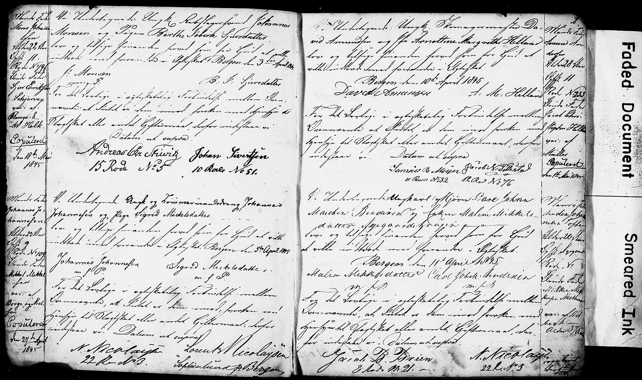 Domkirken sokneprestembete, SAB/A-74801: Forlovererklæringer nr. II.5.4, 1845-1852, s. 2