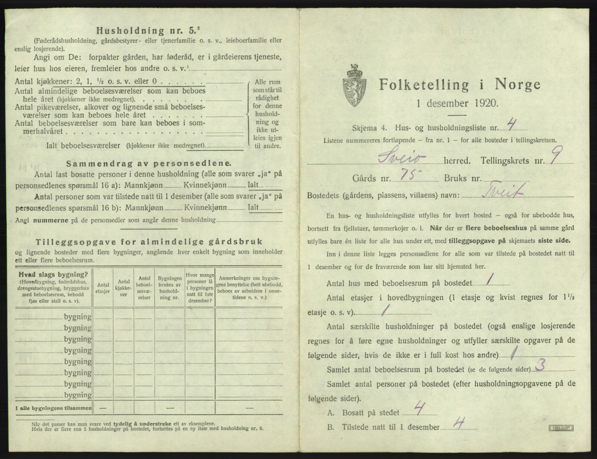 SAB, Folketelling 1920 for 1216 Sveio herred, 1920, s. 684