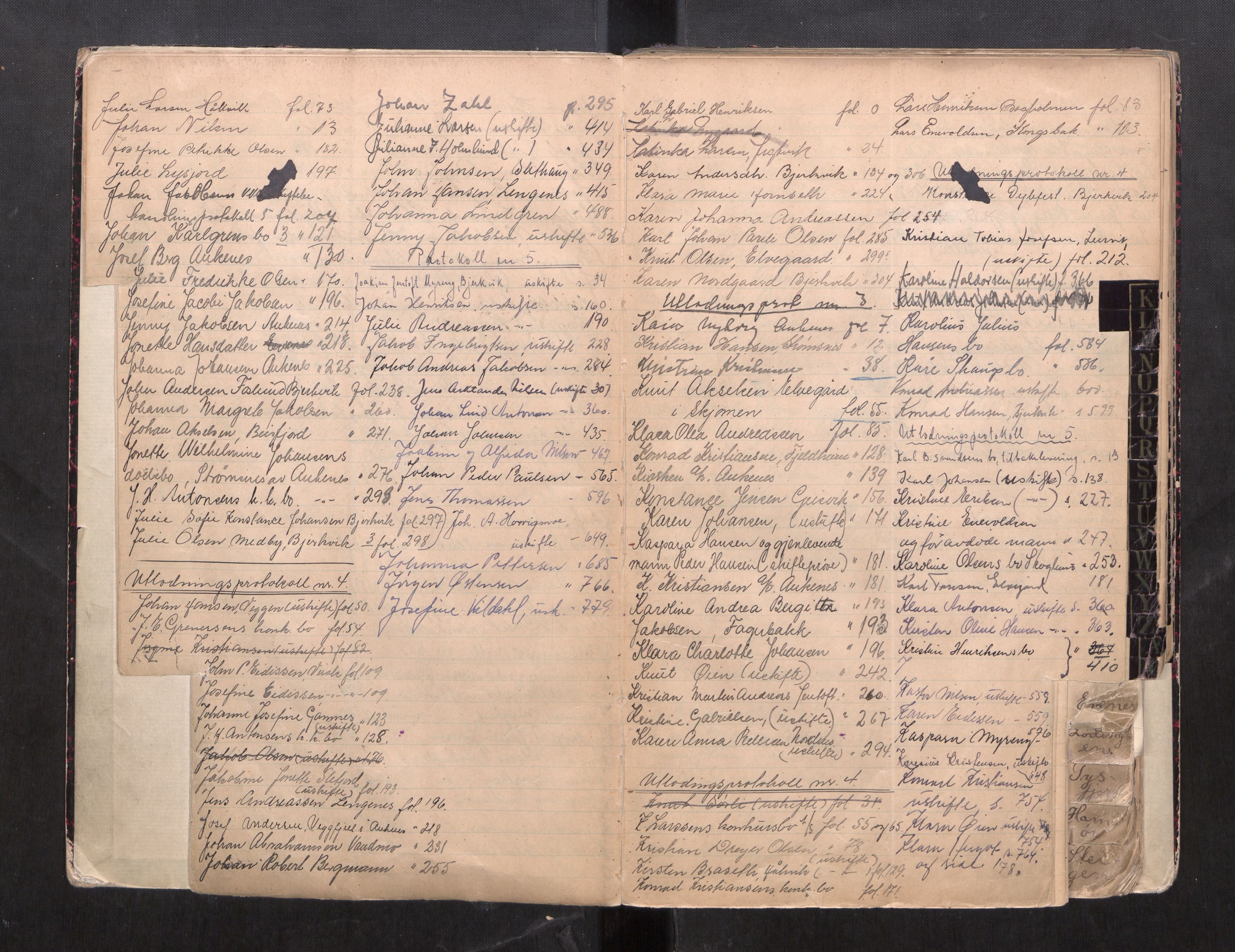Steigen og Ofoten sorenskriveri, AV/SAT-A-0030/1/3/3C/L0002: Register til skifteslutningsprotokoll, 1917-1947