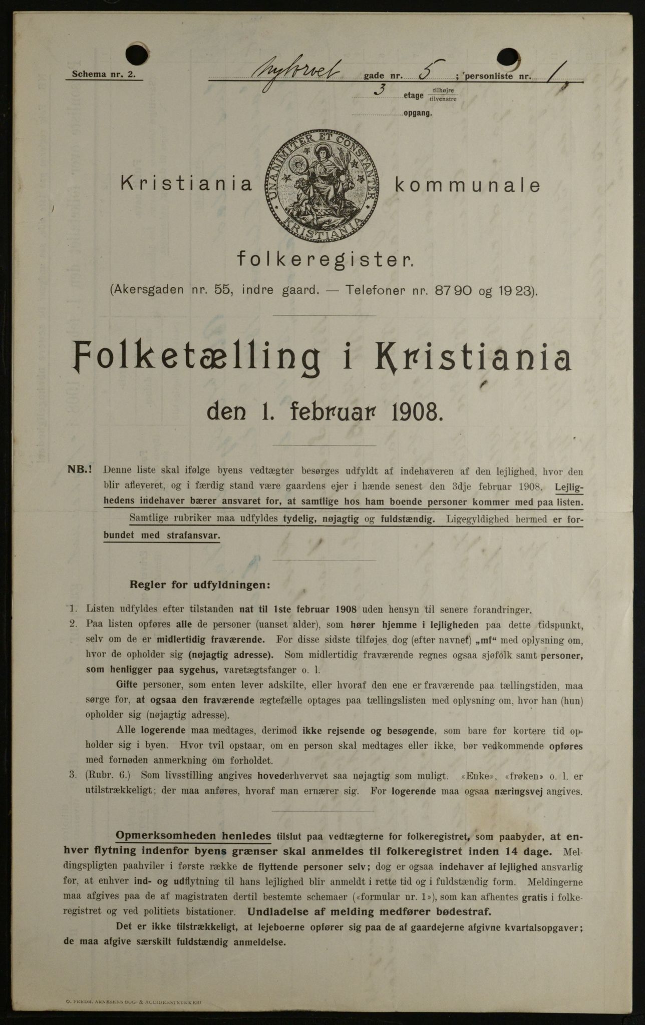 OBA, Kommunal folketelling 1.2.1908 for Kristiania kjøpstad, 1908, s. 66634