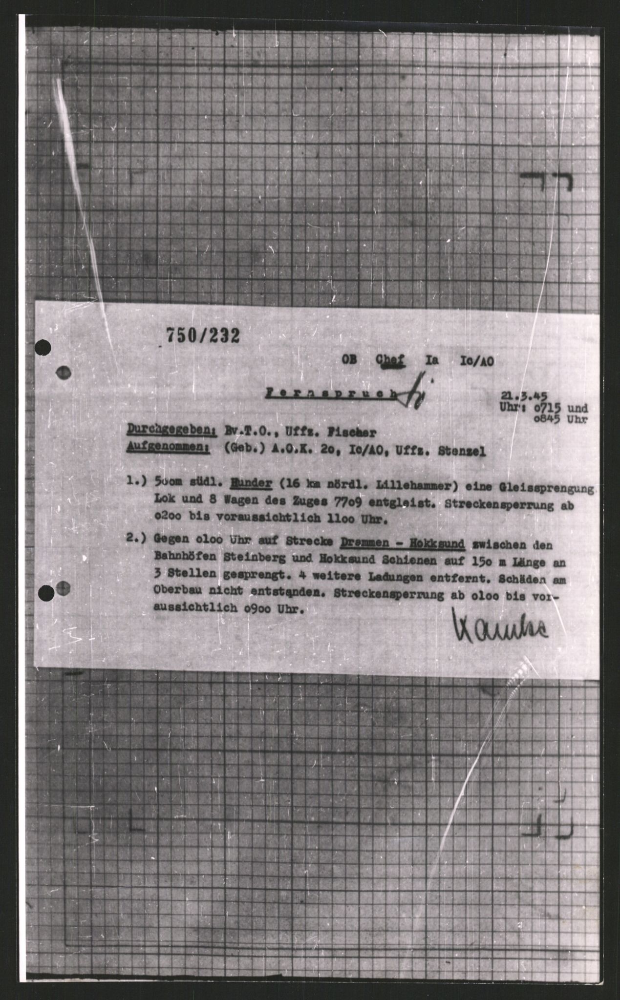 Forsvarets Overkommando. 2 kontor. Arkiv 11.4. Spredte tyske arkivsaker, AV/RA-RAFA-7031/D/Dar/Dara/L0008: Krigsdagbøker for 20. Gebirgs-Armee-Oberkommando (AOK 20), 1945, s. 595