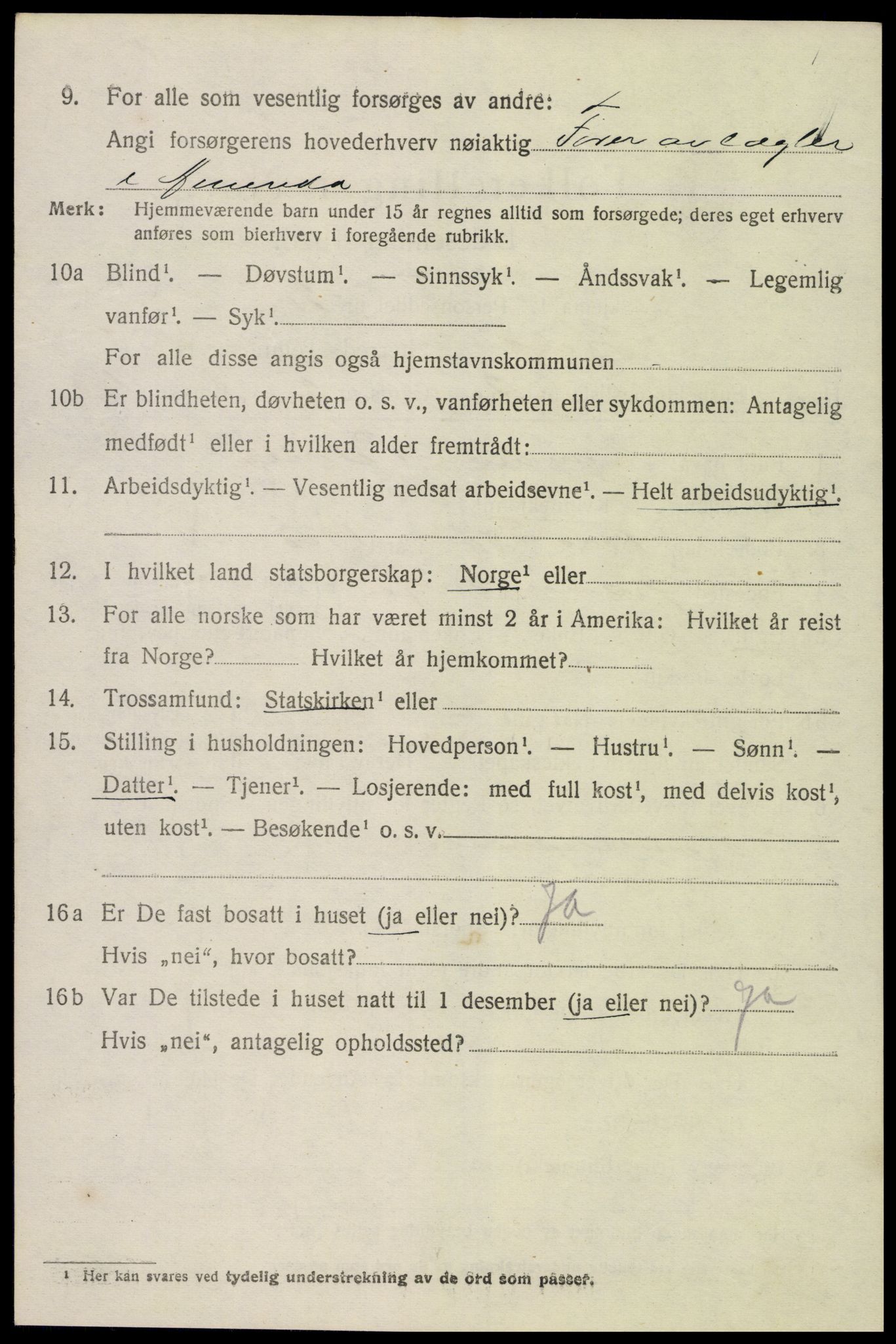SAK, Folketelling 1920 for 0922 Hisøy herred, 1920, s. 2407