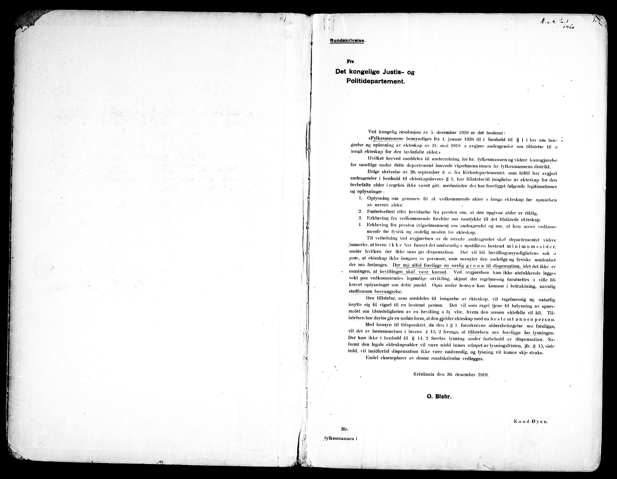 Nes prestekontor Kirkebøker, SAO/A-10410/H/L0004: Lysningsprotokoll nr. 4, 1920-1961