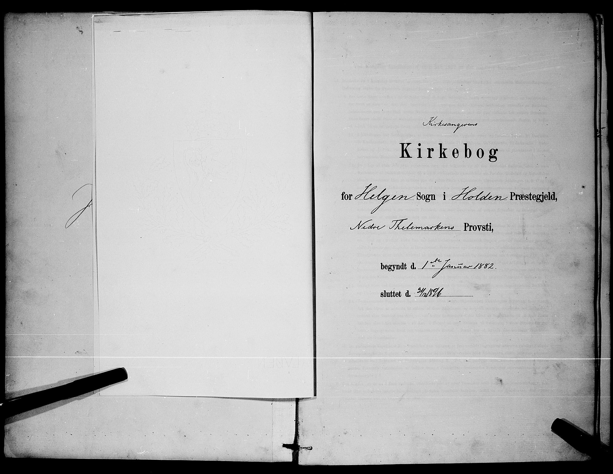 Holla kirkebøker, AV/SAKO-A-272/G/Gb/L0001: Klokkerbok nr. II 1, 1882-1897