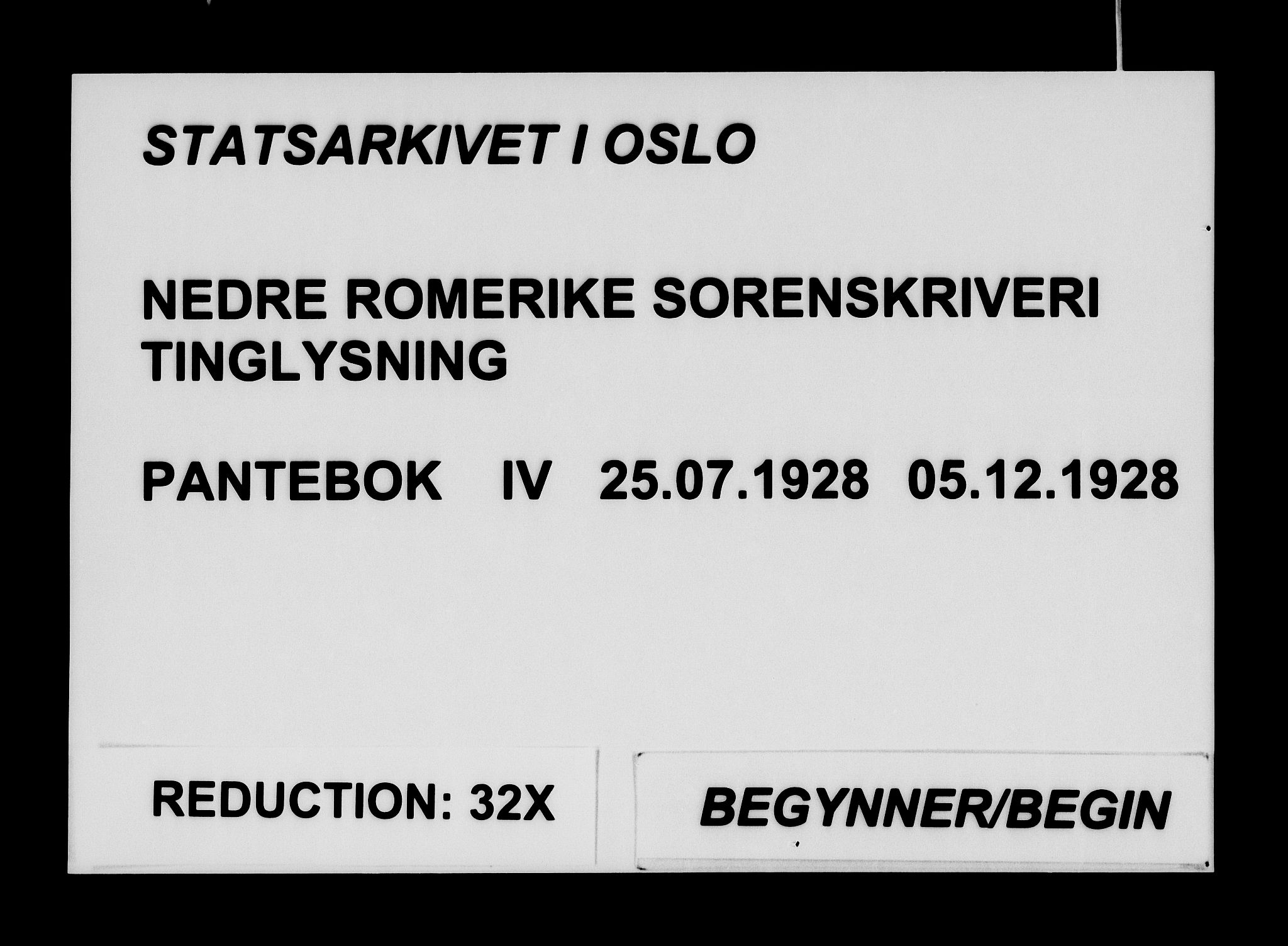 Nedre Romerike sorenskriveri, SAO/A-10469/G/Gb/Gba/L0074: Pantebok nr. IV, 1928-1928