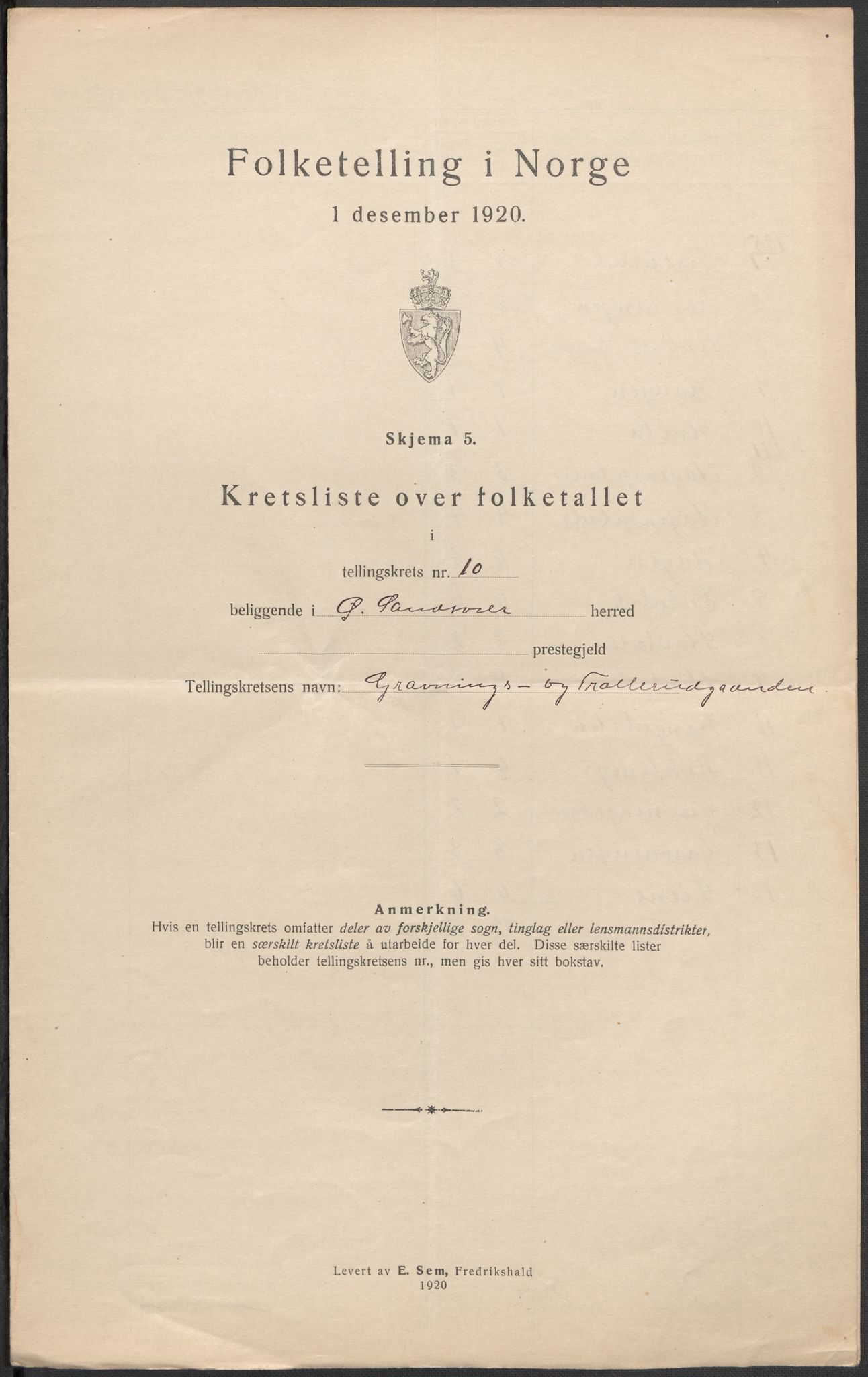 SAKO, Folketelling 1920 for 0630 Øvre Sandsvær herred, 1920, s. 30