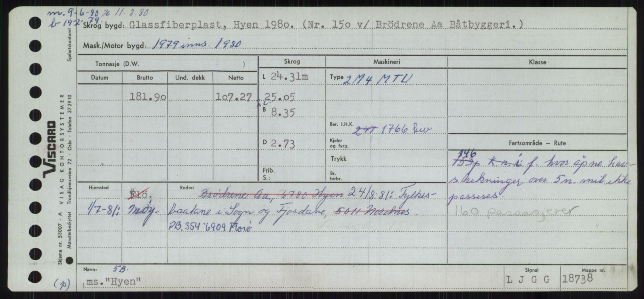 Sjøfartsdirektoratet med forløpere, Skipsmålingen, AV/RA-S-1627/H/Ha/L0003/0001: Fartøy, Hilm-Mar / Fartøy, Hilm-Kol, s. 179