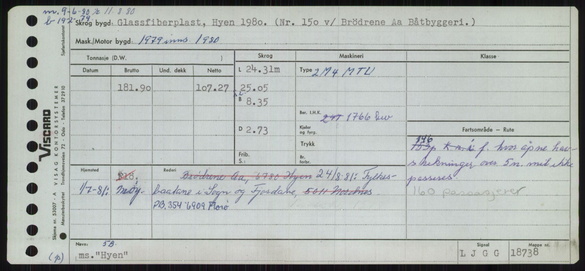 Sjøfartsdirektoratet med forløpere, Skipsmålingen, RA/S-1627/H/Ha/L0003/0001: Fartøy, Hilm-Mar / Fartøy, Hilm-Kol, s. 179