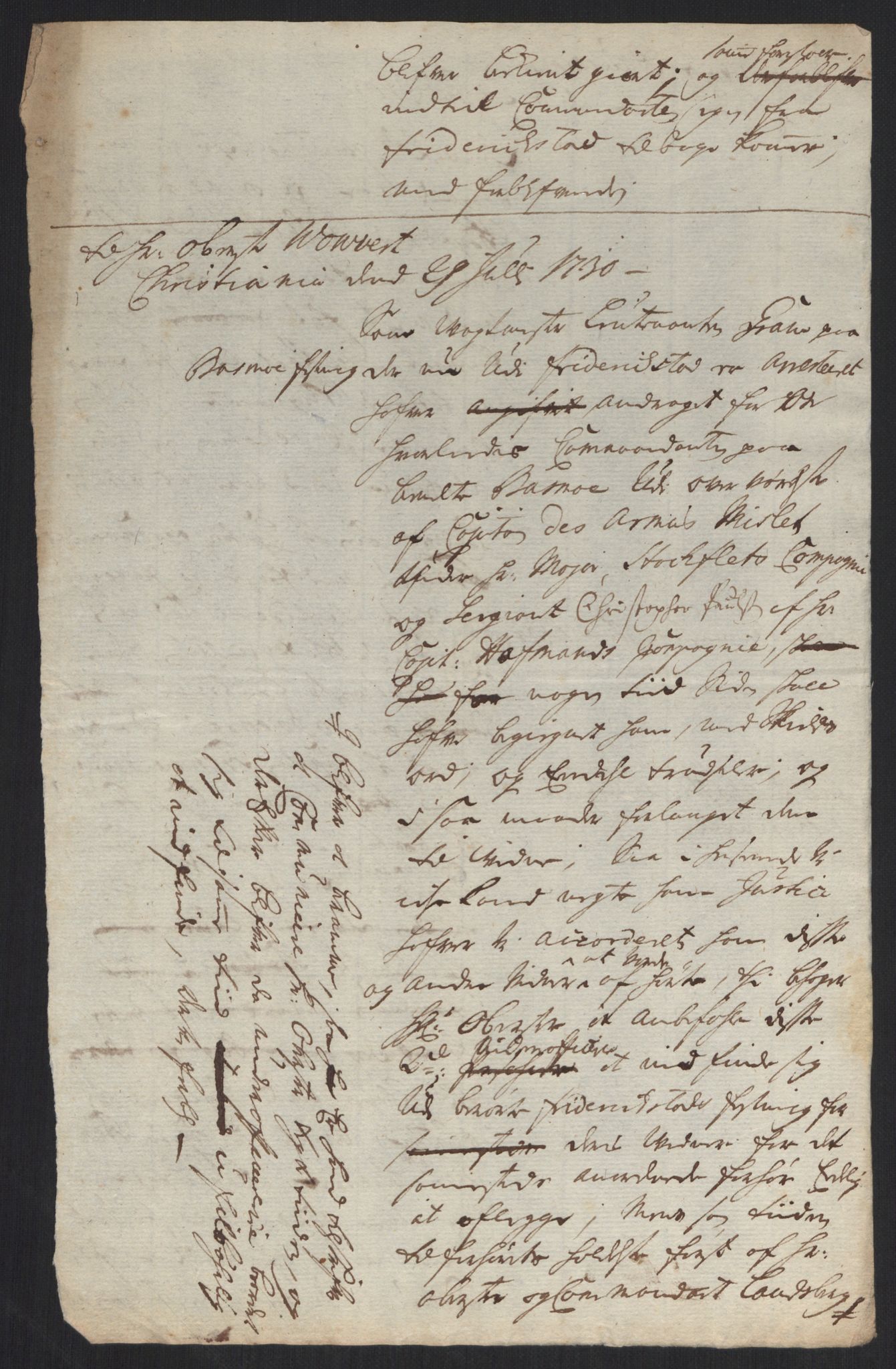 Kommanderende general (KG I) med Det norske krigsdirektorium, AV/RA-EA-5419/B/L0013: Kommanderende generals konsepter, 1730-1733, s. 103