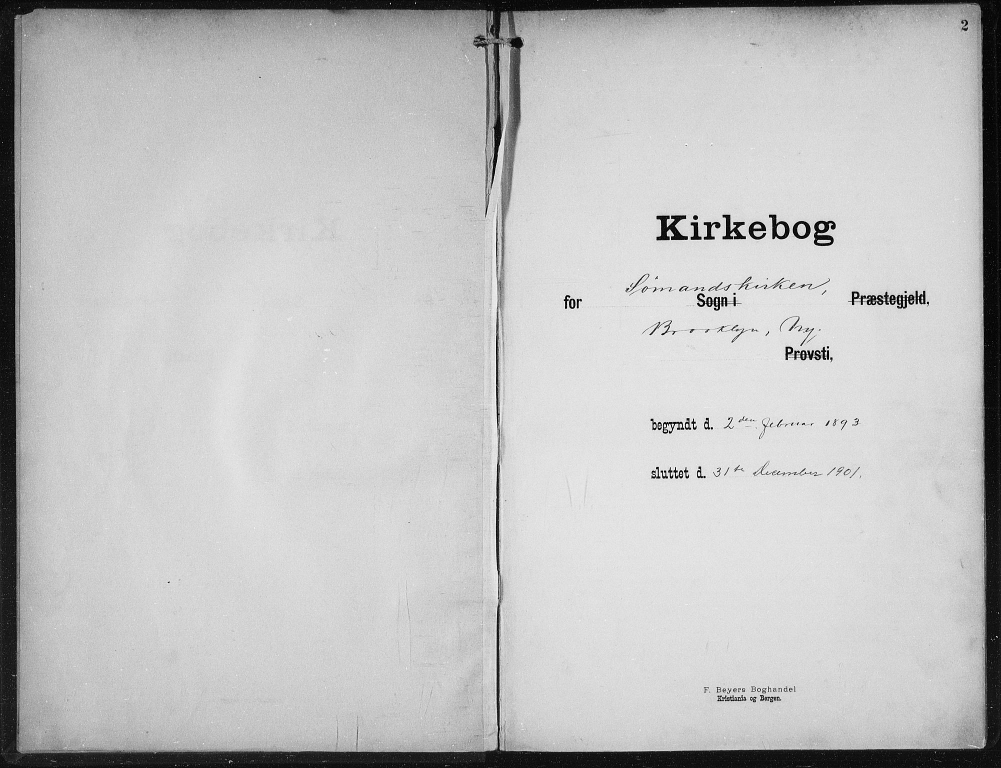 Den norske sjømannsmisjon i utlandet/New York, SAB/SAB/PA-0110/H/Ha/L0004: Ministerialbok nr. A 4, 1893-1901, s. 2