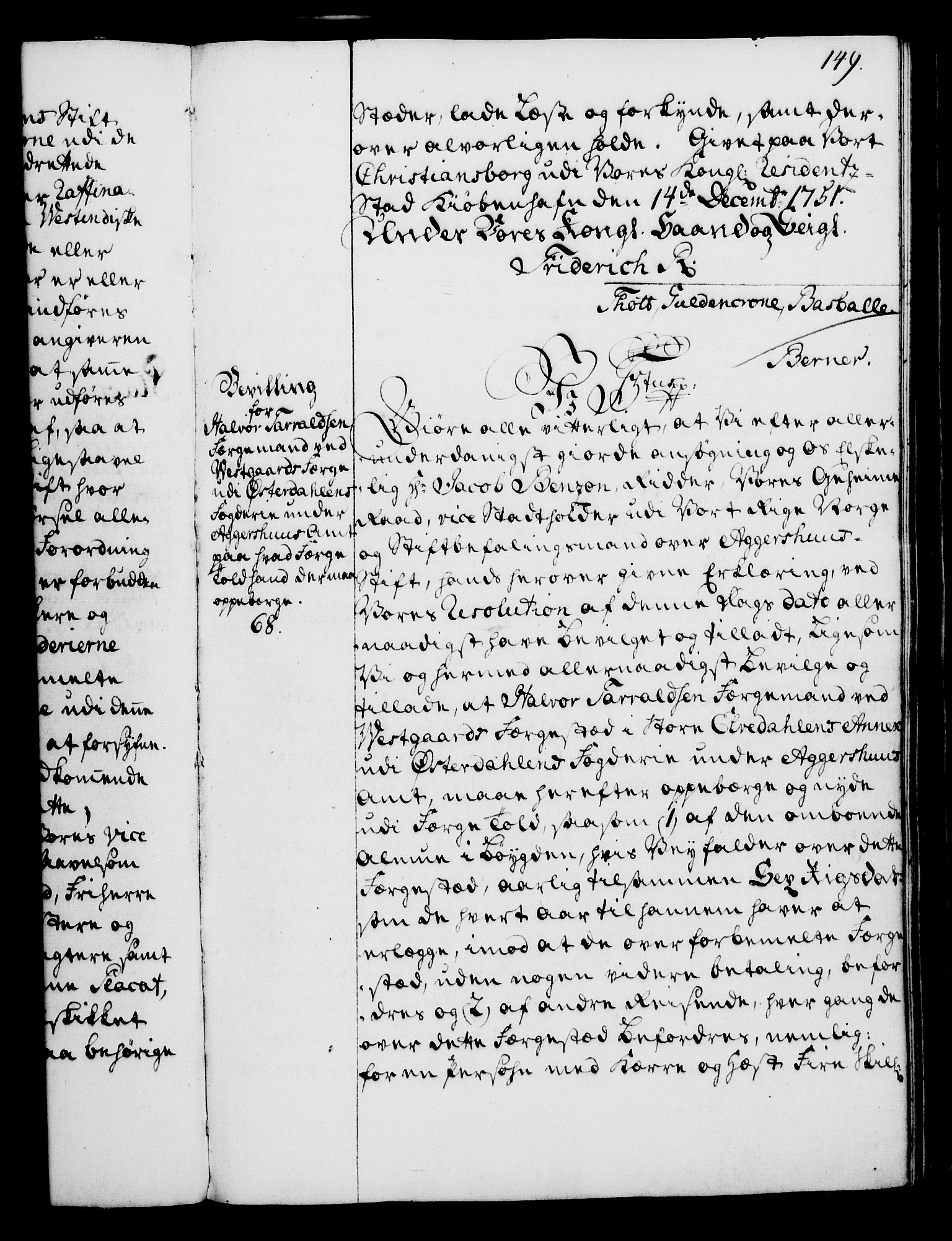 Rentekammeret, Kammerkanselliet, RA/EA-3111/G/Gg/Gga/L0006: Norsk ekspedisjonsprotokoll med register (merket RK 53.6), 1749-1759, s. 149