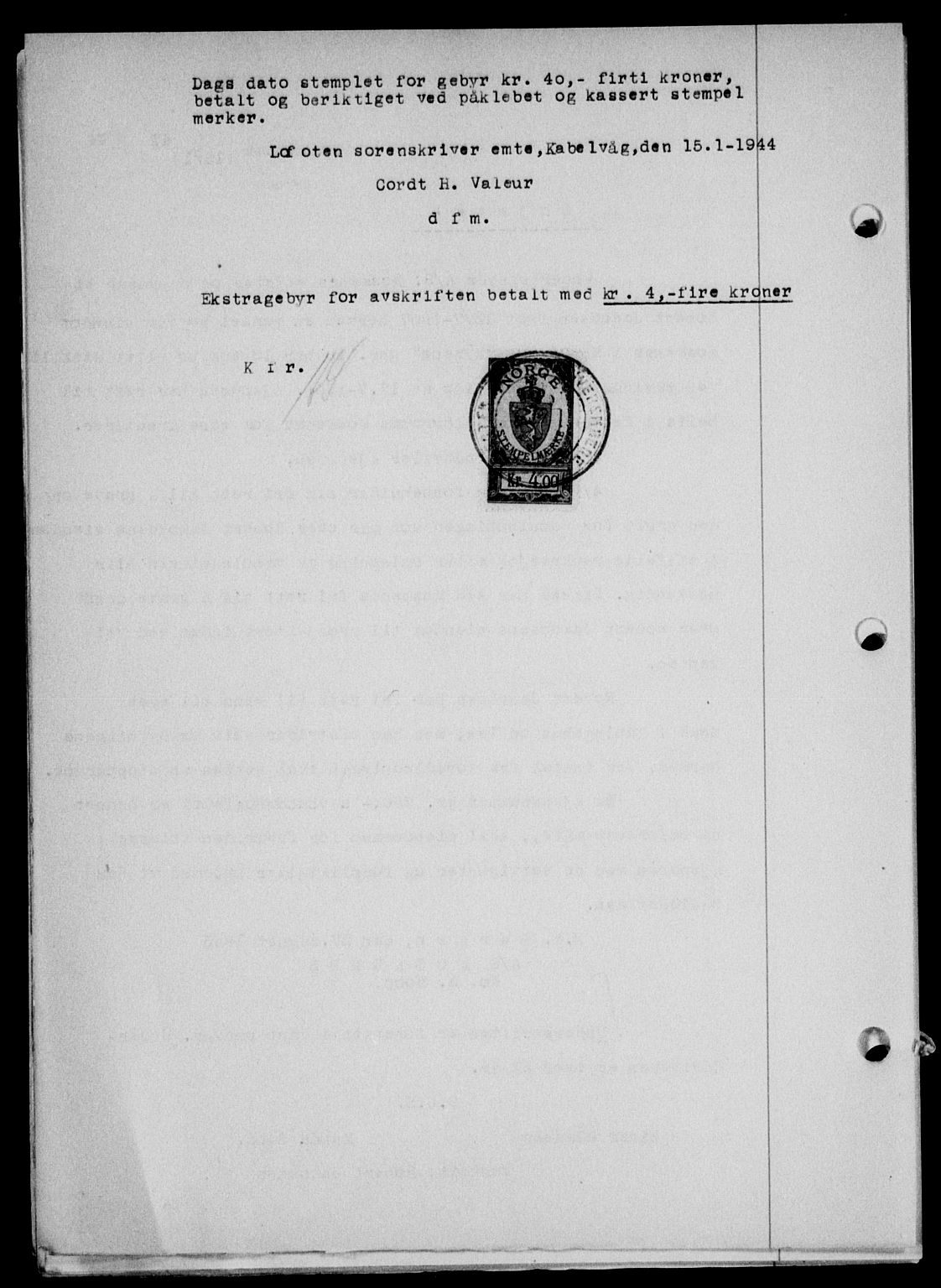 Lofoten sorenskriveri, SAT/A-0017/1/2/2C/L0012a: Pantebok nr. 12a, 1943-1944, Dagboknr: 41/1944