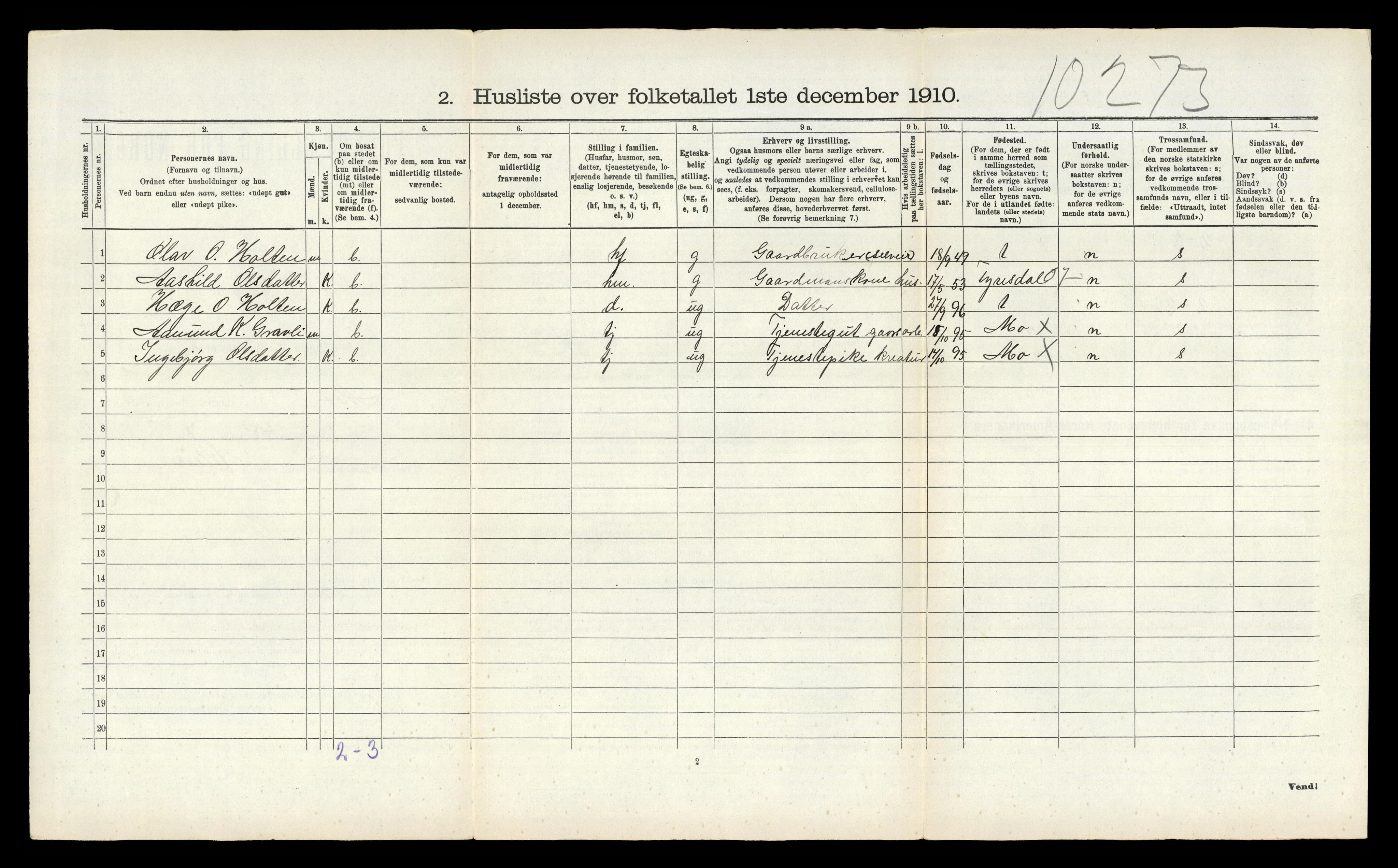 RA, Folketelling 1910 for 0832 Mo herred, 1910, s. 373