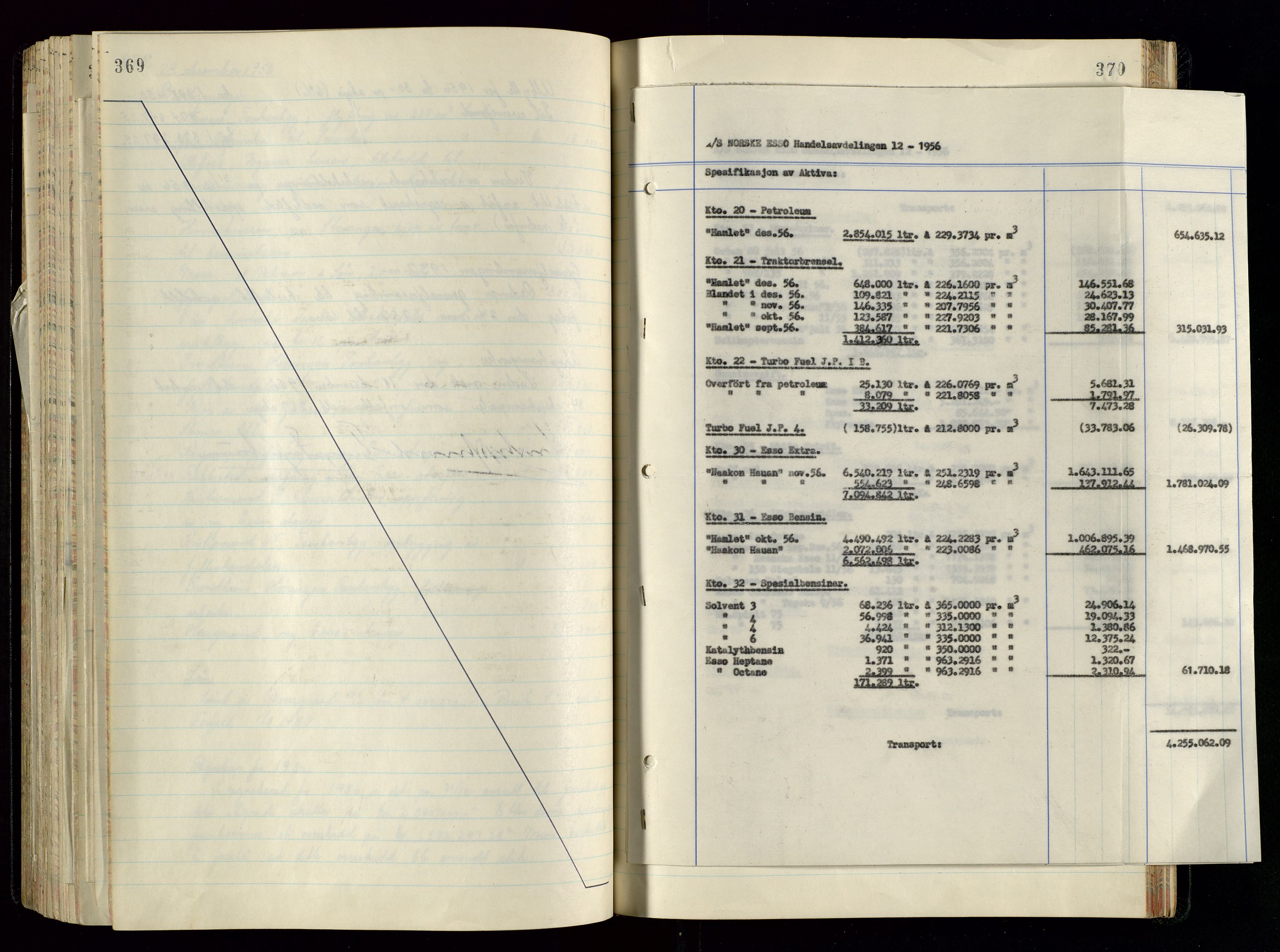 PA 1534 - Østlandske Petroleumscompagni A/S, SAST/A-101954/A/Aa/L0005/0001: Direksjonsprotokoller / Den Administrerende Direksjon alle selskaper (referatprotokoll), 1943-1958