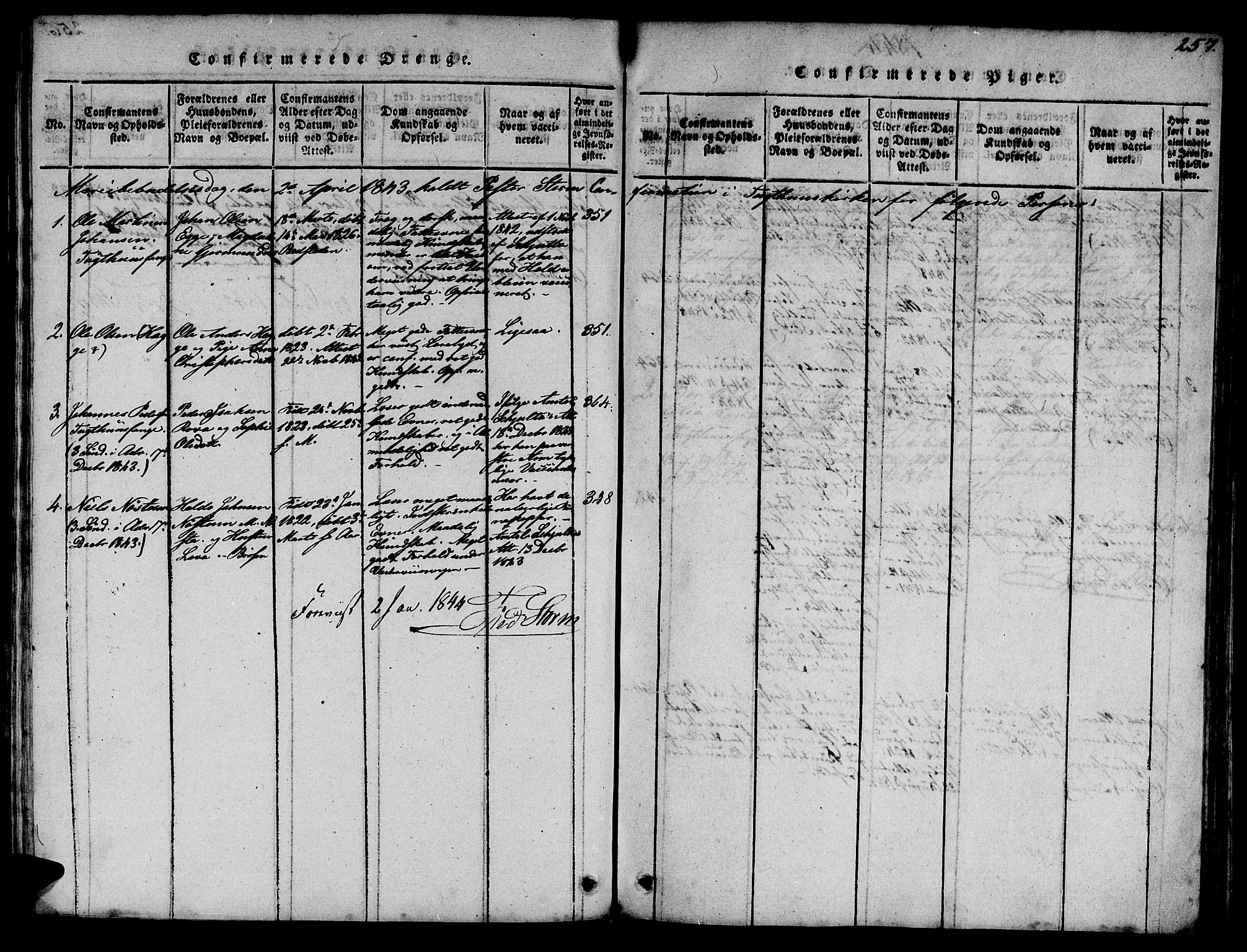 Ministerialprotokoller, klokkerbøker og fødselsregistre - Sør-Trøndelag, SAT/A-1456/623/L0478: Klokkerbok nr. 623C01, 1815-1873, s. 257