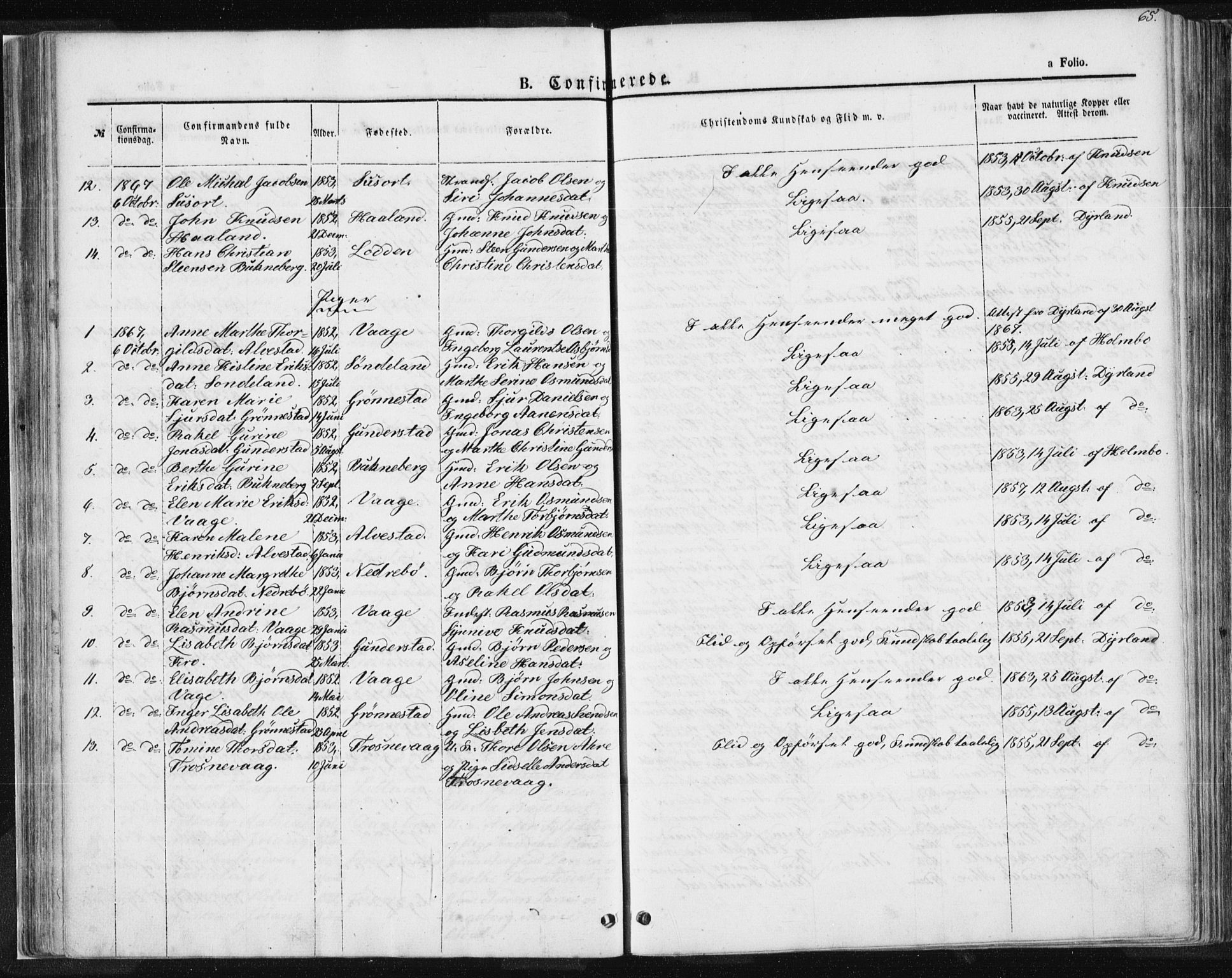 Tysvær sokneprestkontor, AV/SAST-A -101864/H/Ha/Haa/L0004: Ministerialbok nr. A 4, 1857-1878, s. 65