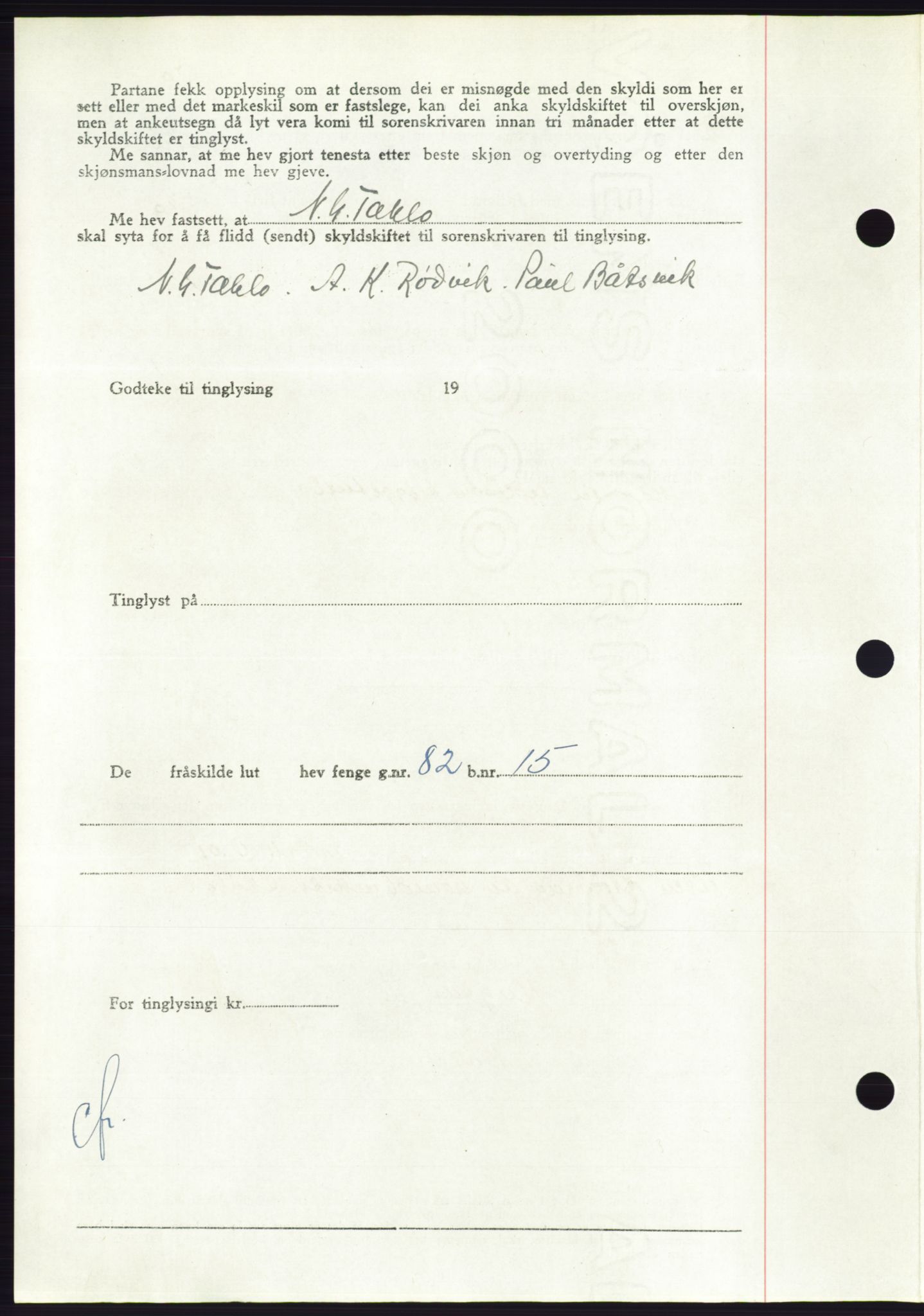 Søre Sunnmøre sorenskriveri, AV/SAT-A-4122/1/2/2C/L0085: Pantebok nr. 11A, 1949-1949, Dagboknr: 2140/1949