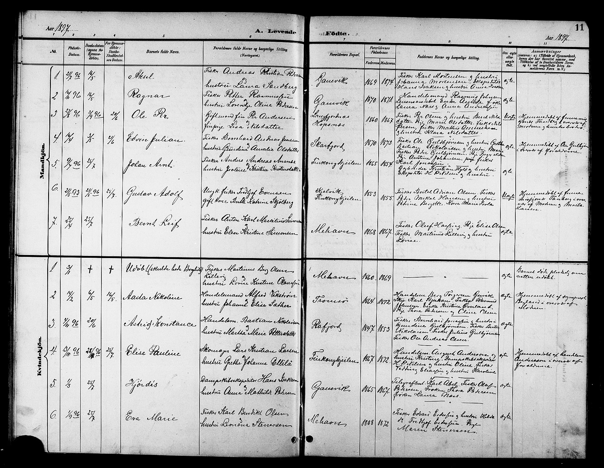 Tana sokneprestkontor, AV/SATØ-S-1334/H/Hb/L0006klokker: Klokkerbok nr. 6, 1892-1909, s. 11