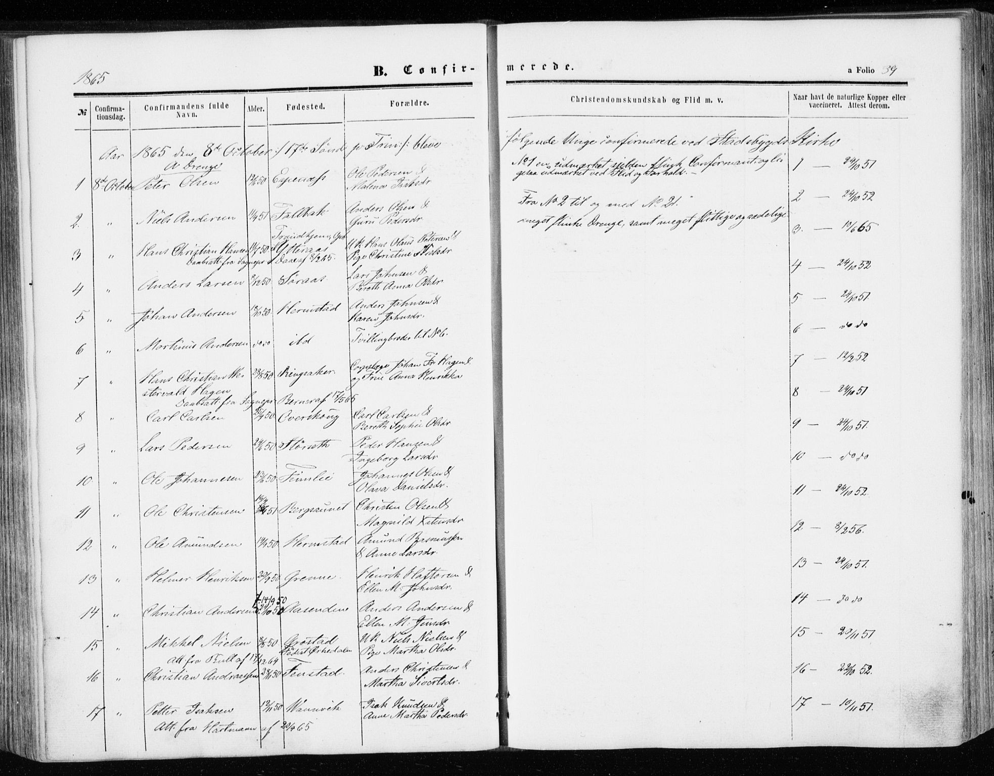 Ministerialprotokoller, klokkerbøker og fødselsregistre - Sør-Trøndelag, SAT/A-1456/646/L0612: Ministerialbok nr. 646A10, 1858-1869, s. 39