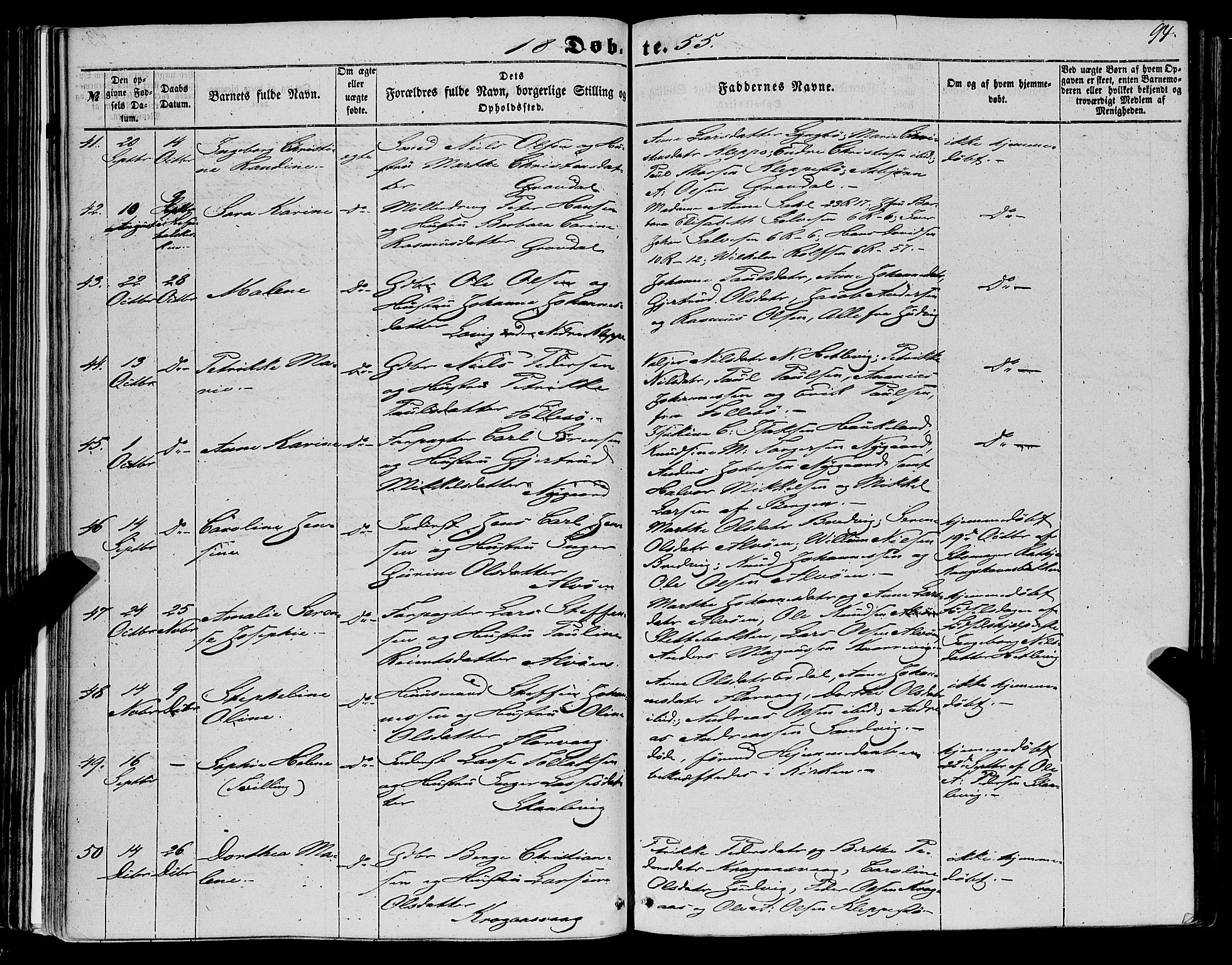 Askøy Sokneprestembete, AV/SAB-A-74101/H/Ha/Haa/Haaa/L0008: Ministerialbok nr. A 8, 1852-1862, s. 94