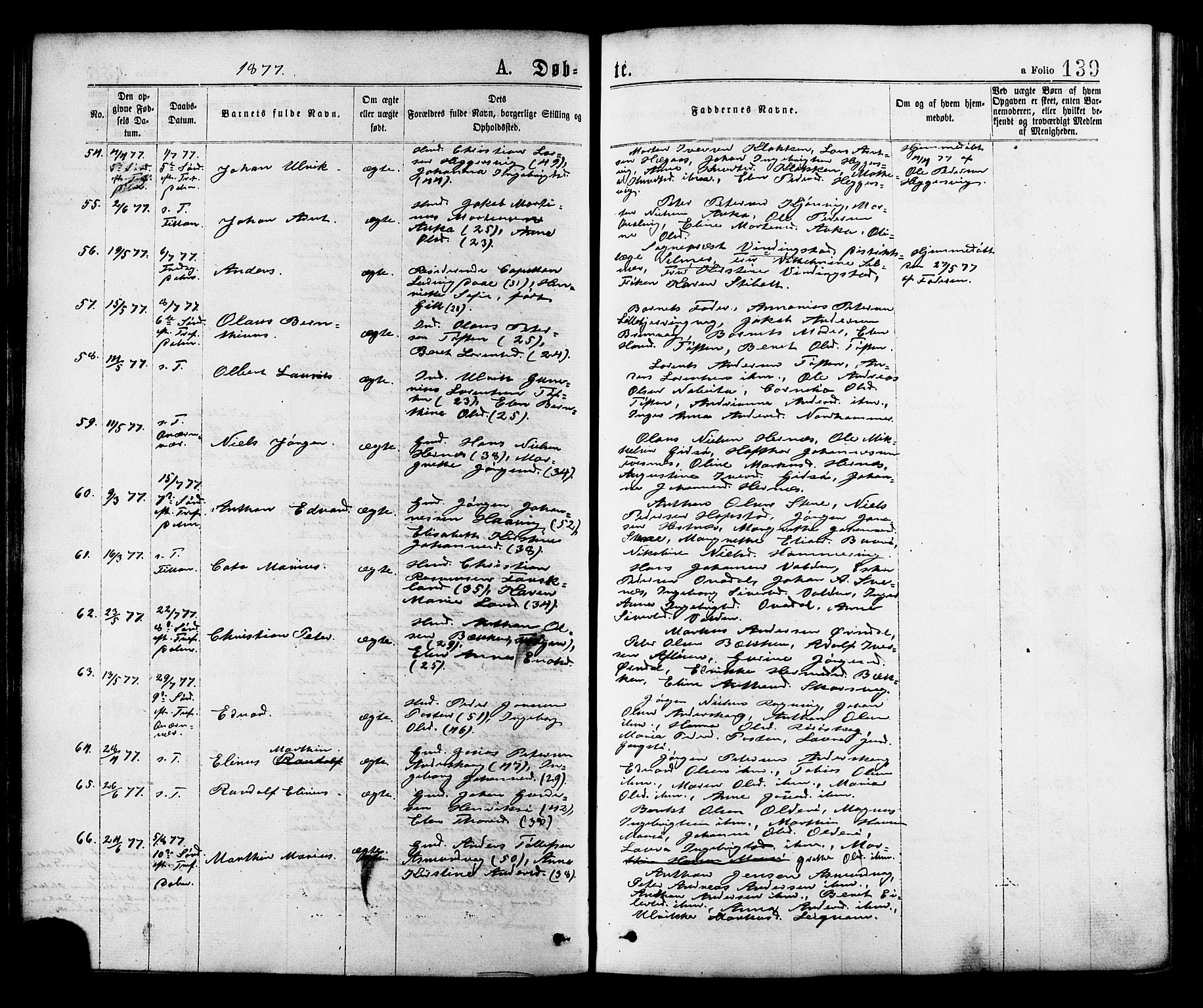 Ministerialprotokoller, klokkerbøker og fødselsregistre - Sør-Trøndelag, SAT/A-1456/634/L0532: Ministerialbok nr. 634A08, 1871-1881, s. 139