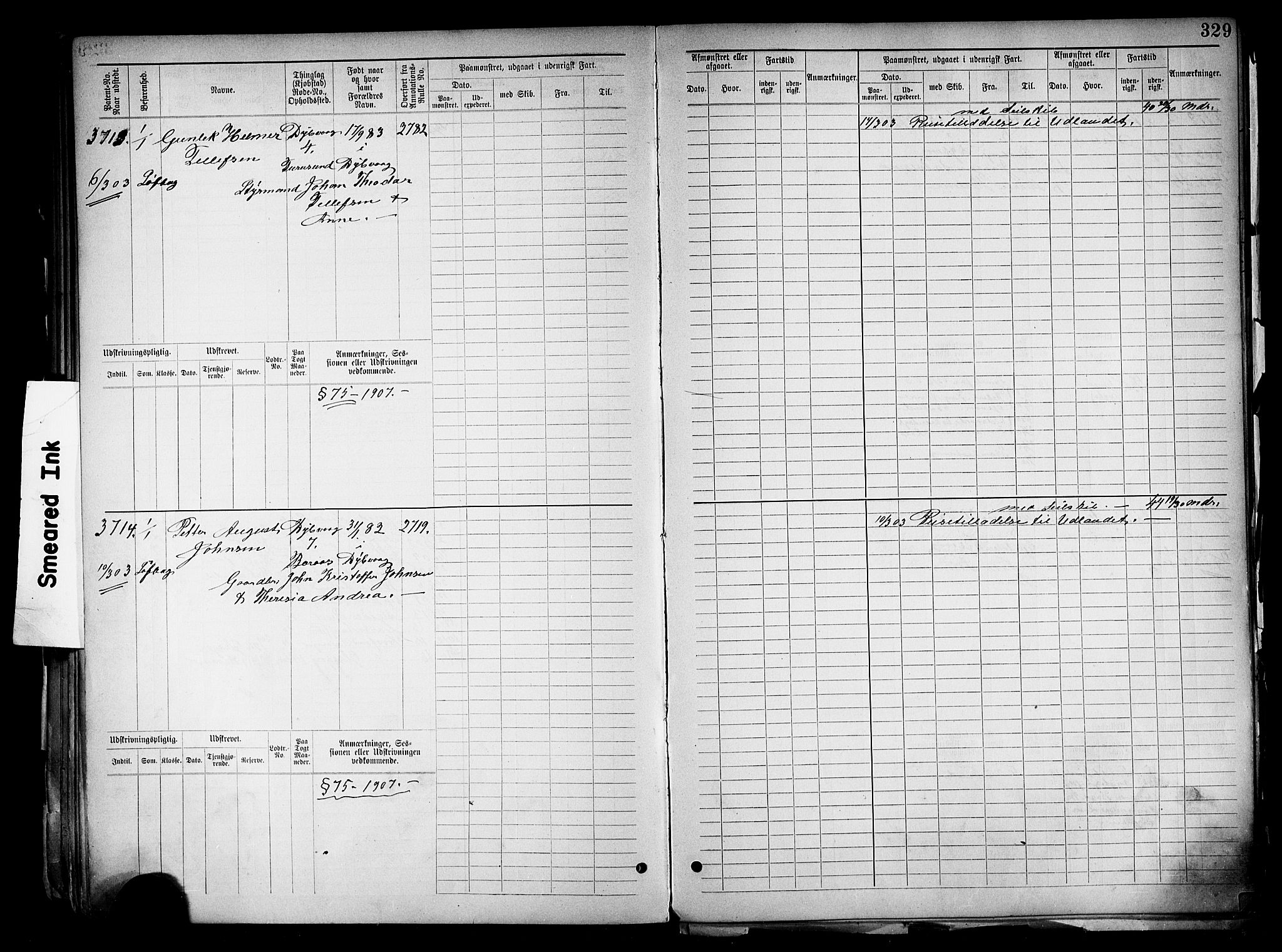 Tvedestrand mønstringskrets, AV/SAK-2031-0011/F/Fb/L0019: Hovedrulle nr 3057-3818, U-35, 1892-1906, s. 339