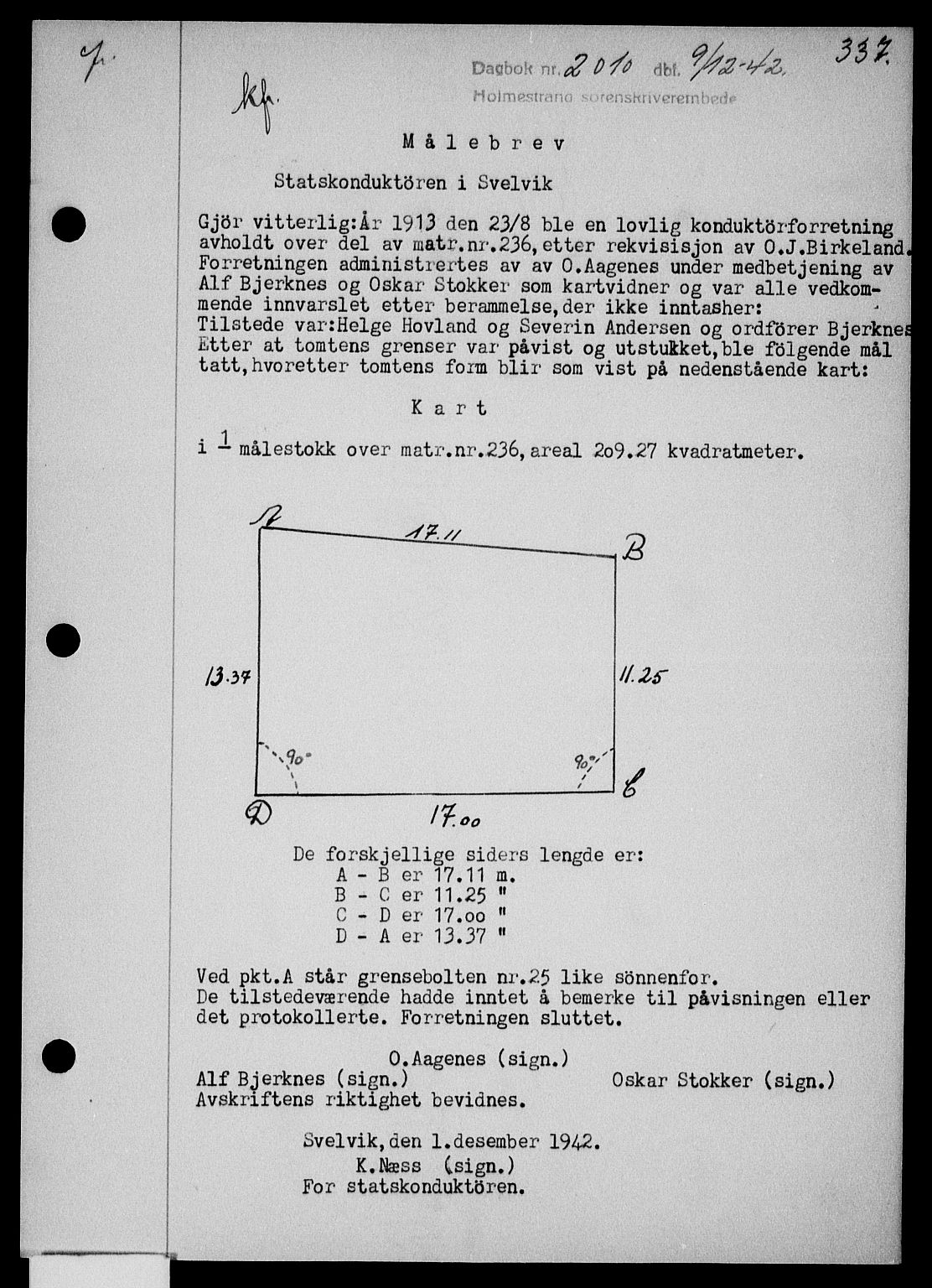 Holmestrand sorenskriveri, SAKO/A-67/G/Ga/Gaa/L0056: Pantebok nr. A-56, 1942-1943, Dagboknr: 2010/1942
