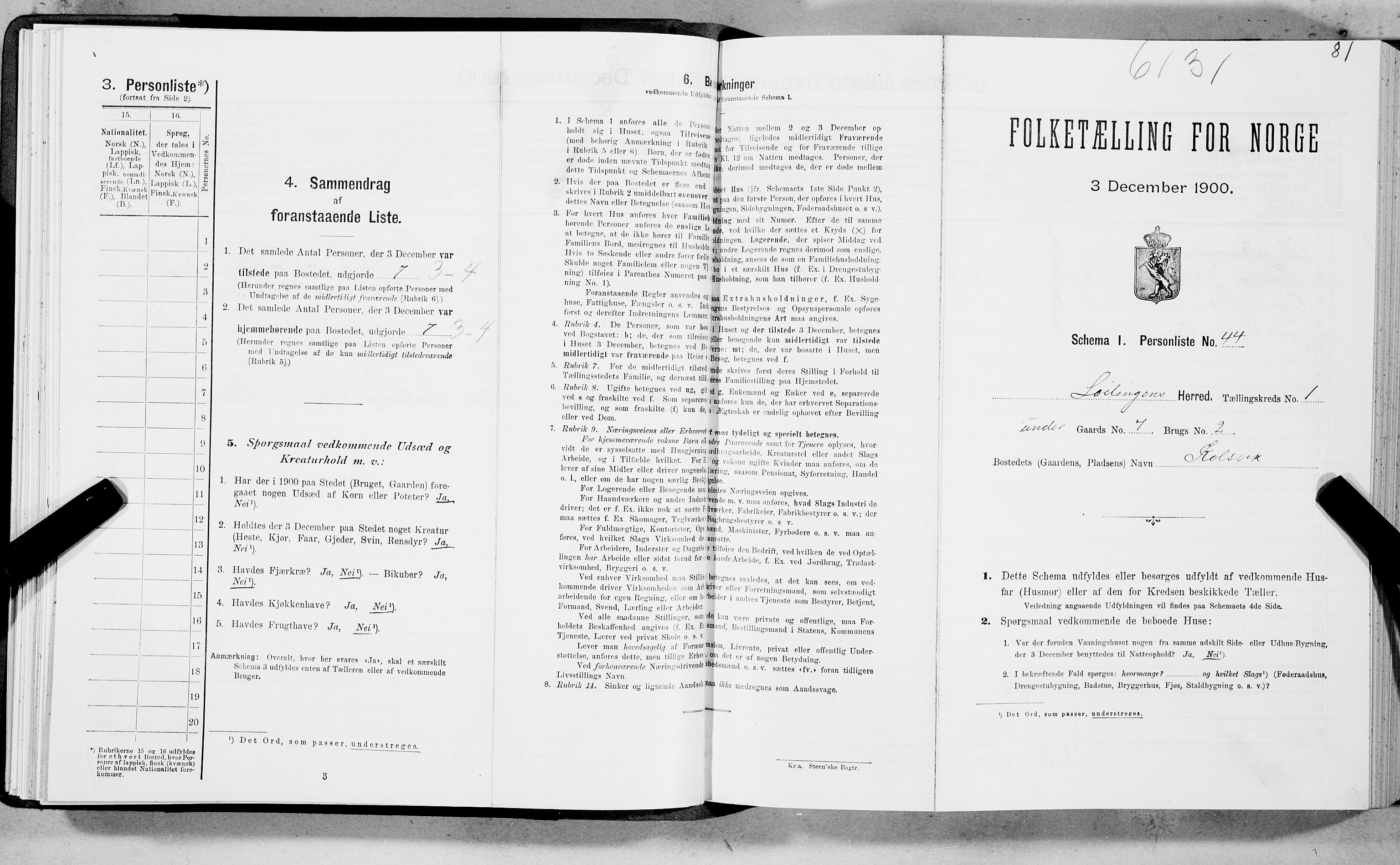 SAT, Folketelling 1900 for 1851 Lødingen herred, 1900, s. 81