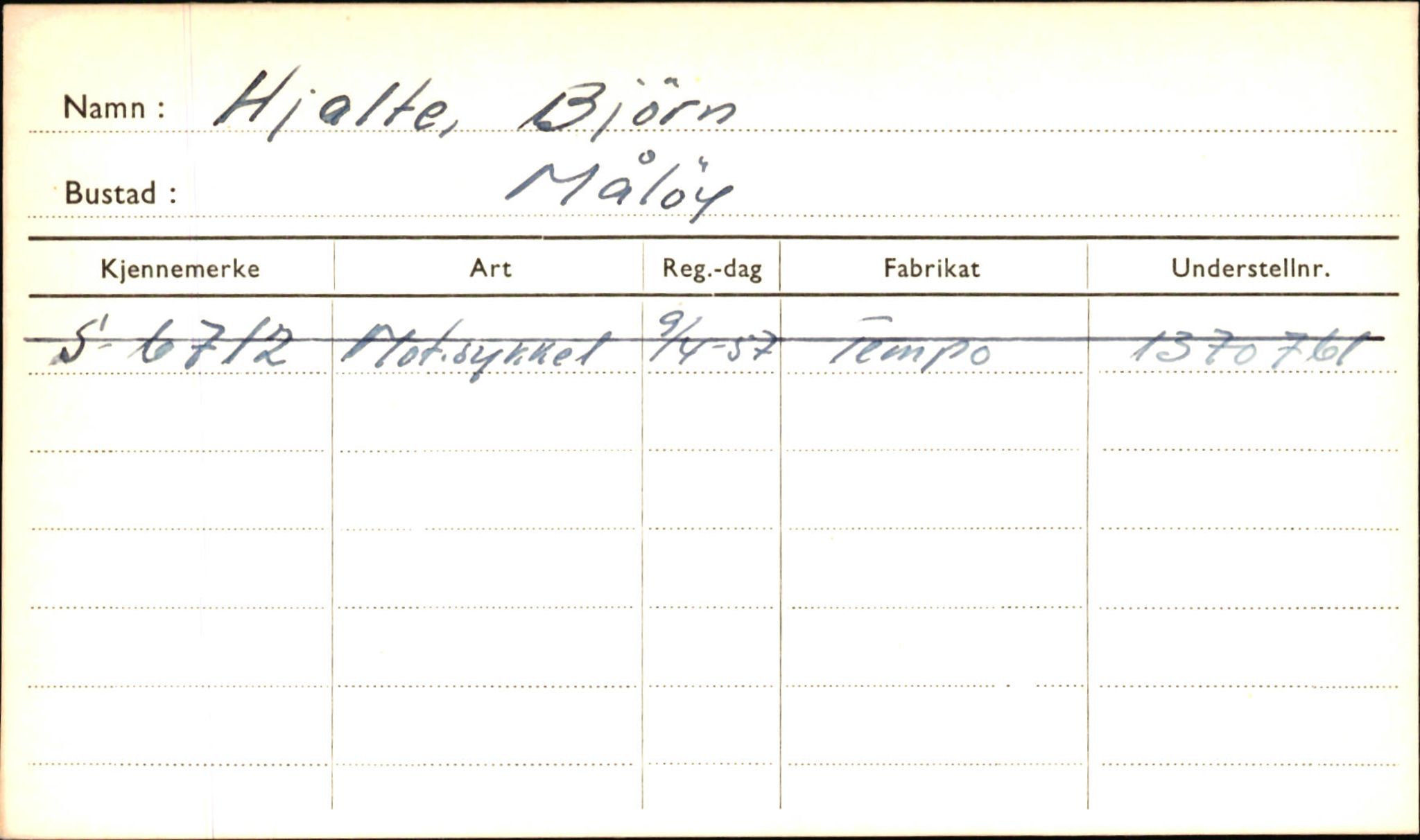 Statens vegvesen, Sogn og Fjordane vegkontor, AV/SAB-A-5301/4/F/L0001A: Eigarregister Fjordane til 1.6.1961, 1930-1961, s. 449