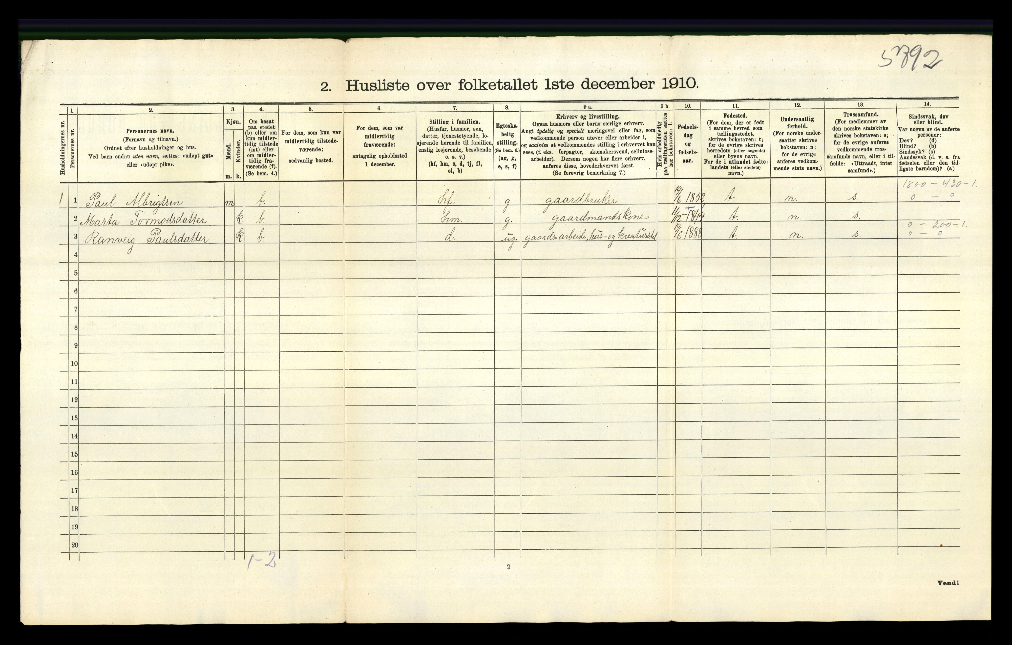 RA, Folketelling 1910 for 1136 Sand herred, 1910, s. 38