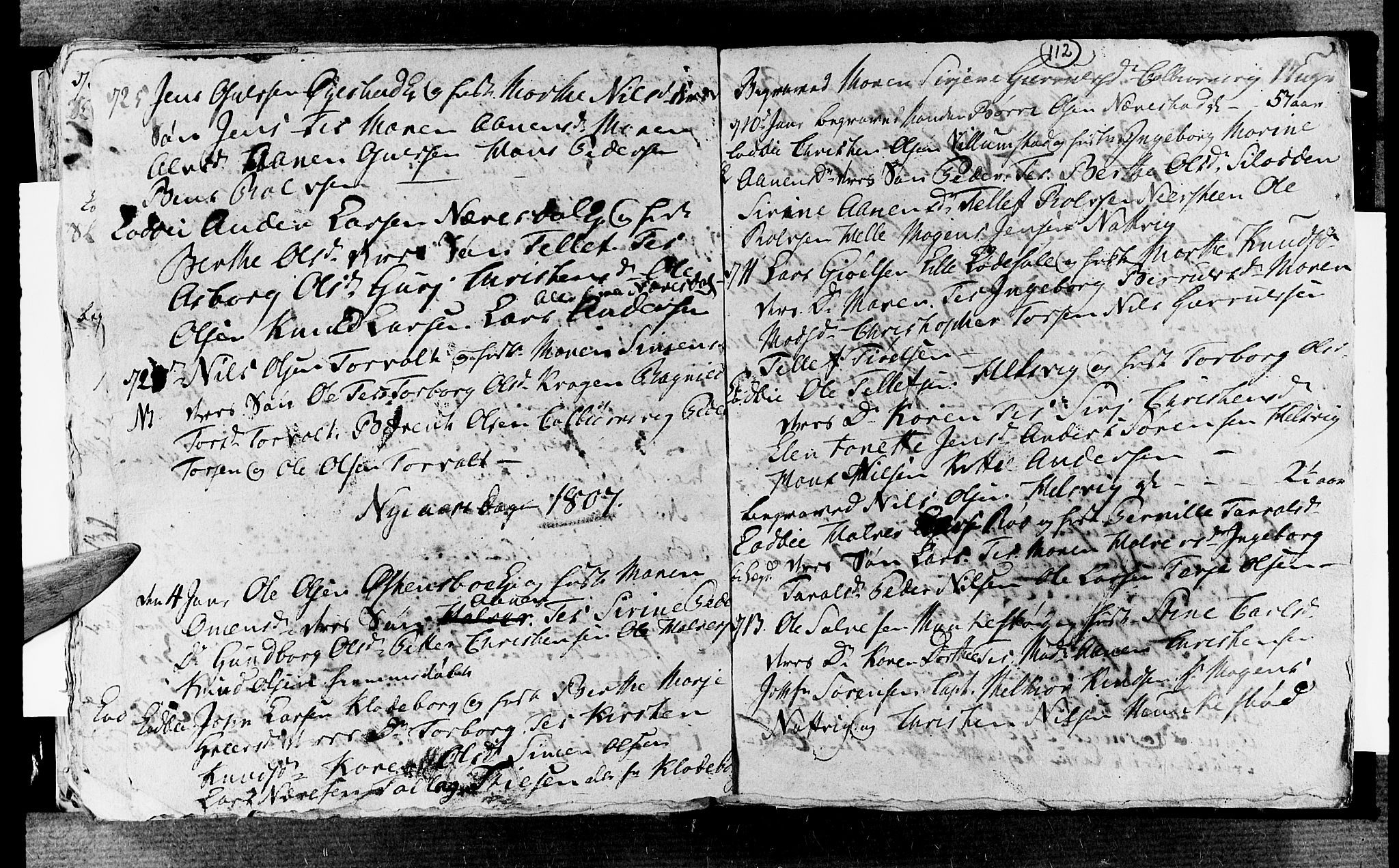 Øyestad sokneprestkontor, SAK/1111-0049/F/Fb/L0002: Klokkerbok nr. B 2, 1795-1807, s. 112