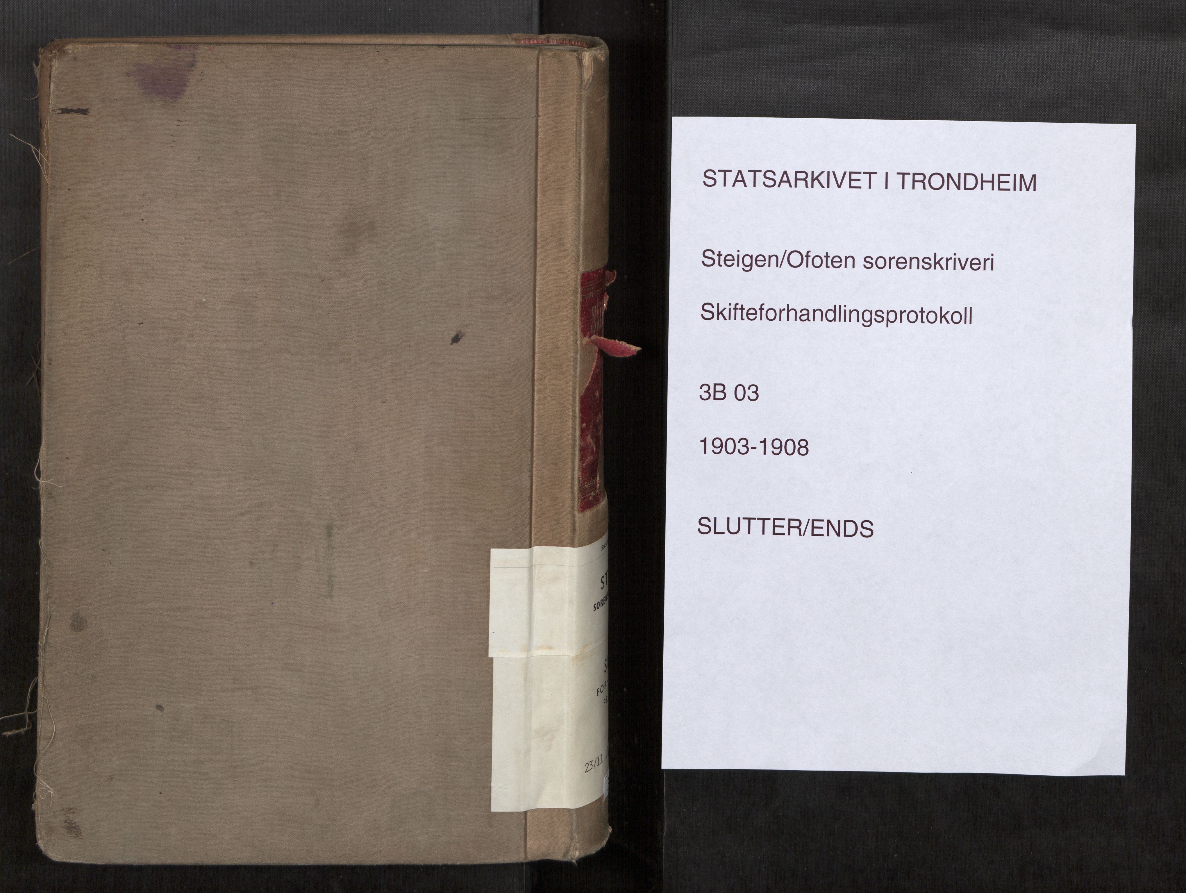 Steigen og Ofoten sorenskriveri, SAT/A-0030/1/3/3B/L0003: Skiftebehandlingsprotokoll, 1903-1908