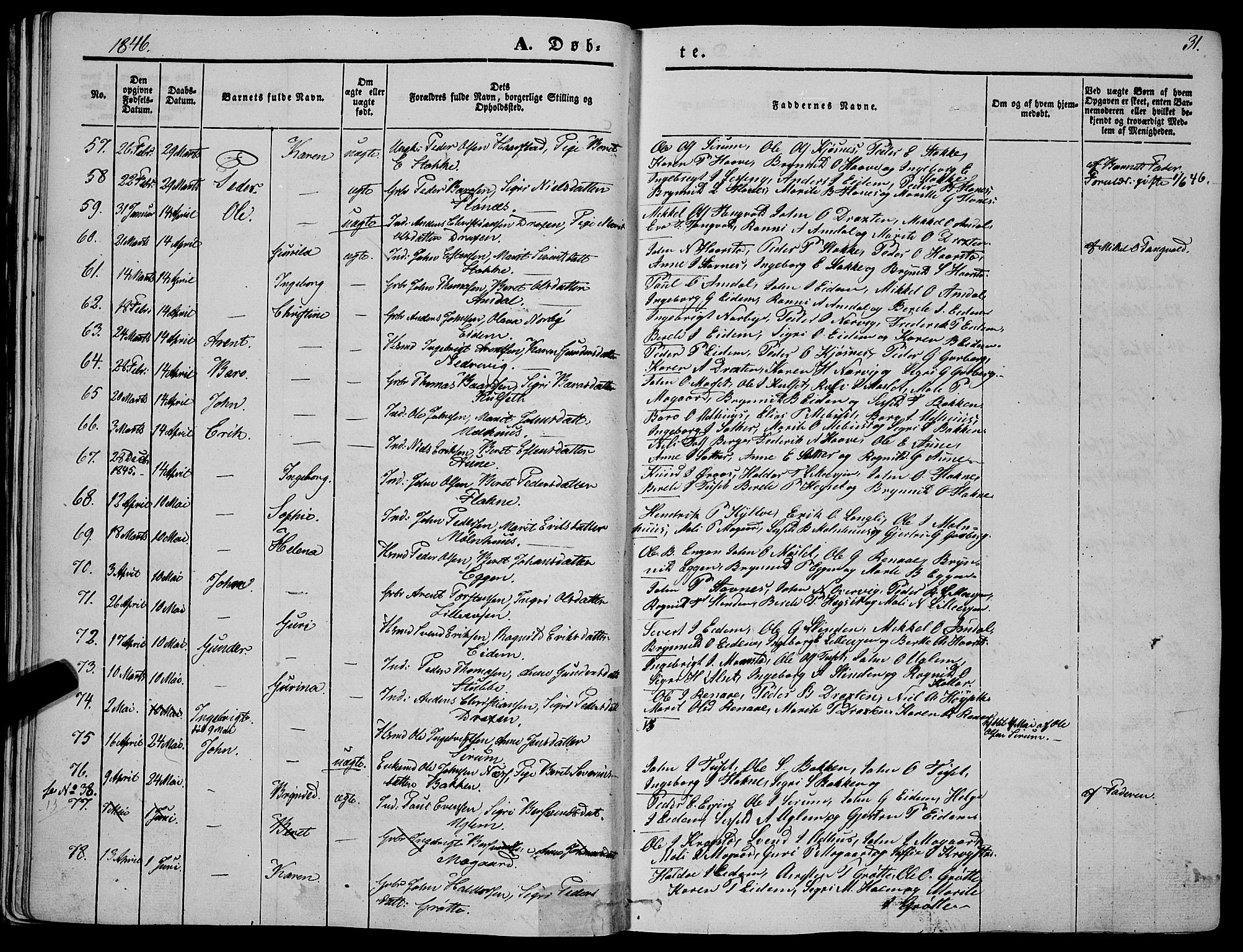 Ministerialprotokoller, klokkerbøker og fødselsregistre - Sør-Trøndelag, SAT/A-1456/695/L1145: Ministerialbok nr. 695A06 /1, 1843-1859, s. 31