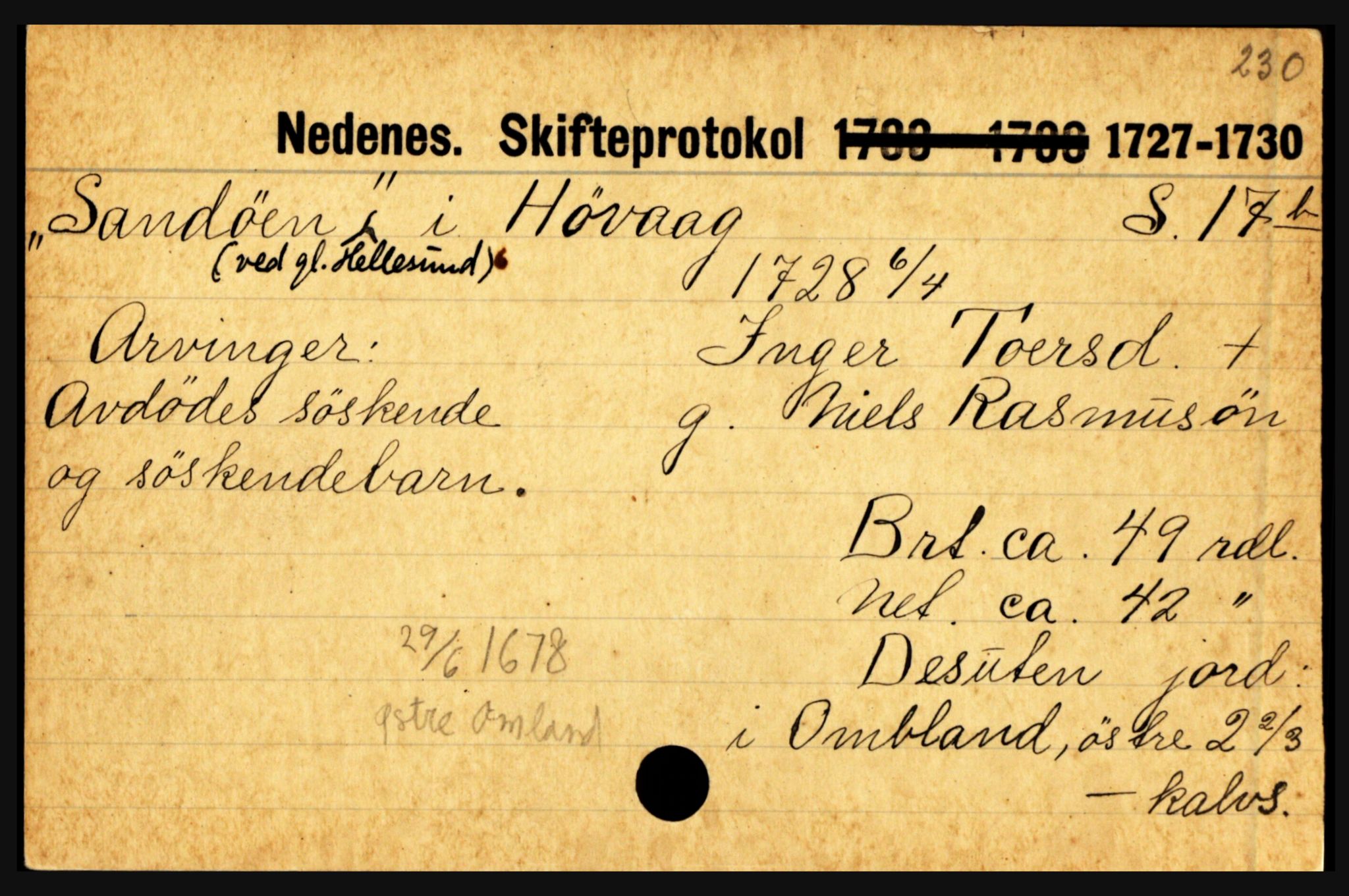 Nedenes sorenskriveri før 1824, AV/SAK-1221-0007/H, s. 25961