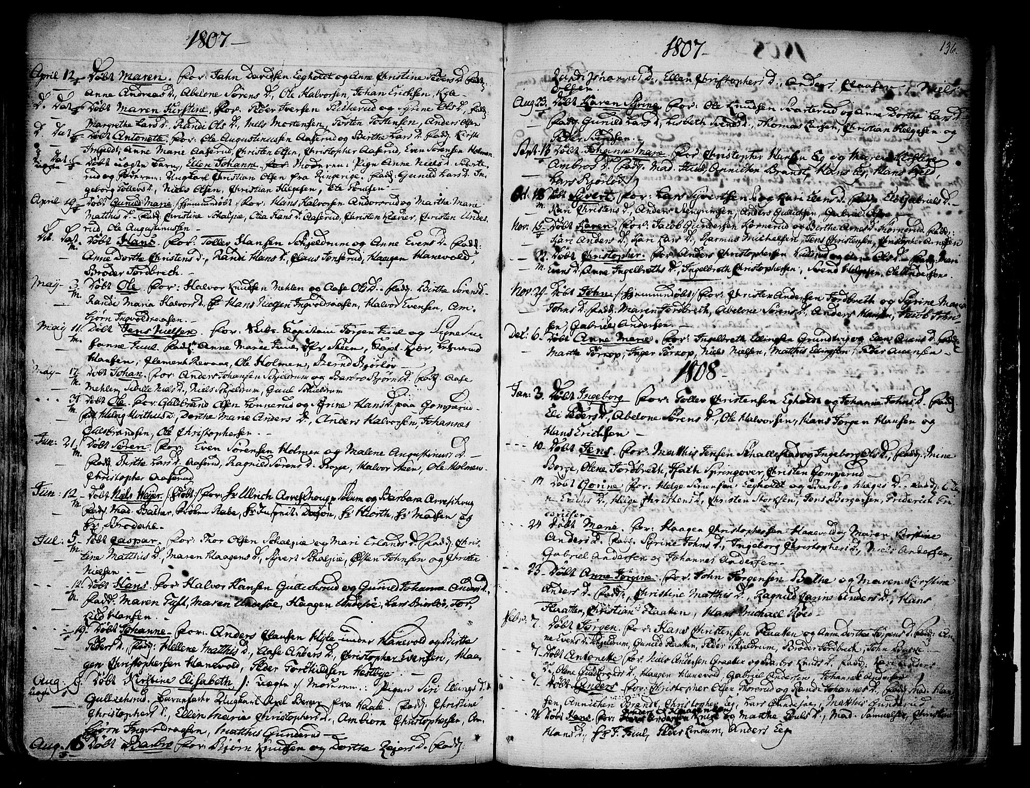 Skoger kirkebøker, SAKO/A-59/F/Fa/L0001: Ministerialbok nr. I 1, 1746-1814, s. 136