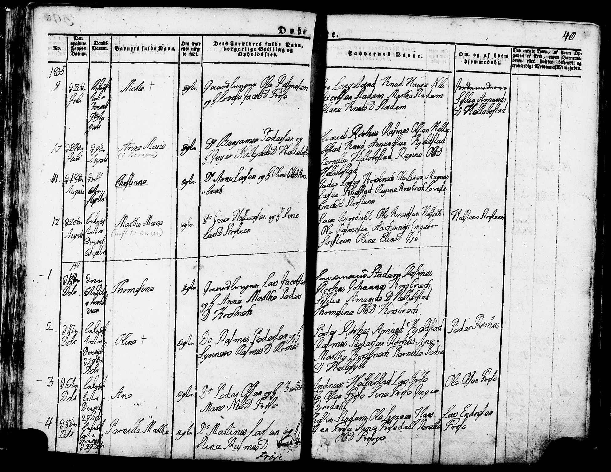 Ministerialprotokoller, klokkerbøker og fødselsregistre - Møre og Romsdal, AV/SAT-A-1454/517/L0221: Ministerialbok nr. 517A01, 1827-1858, s. 40