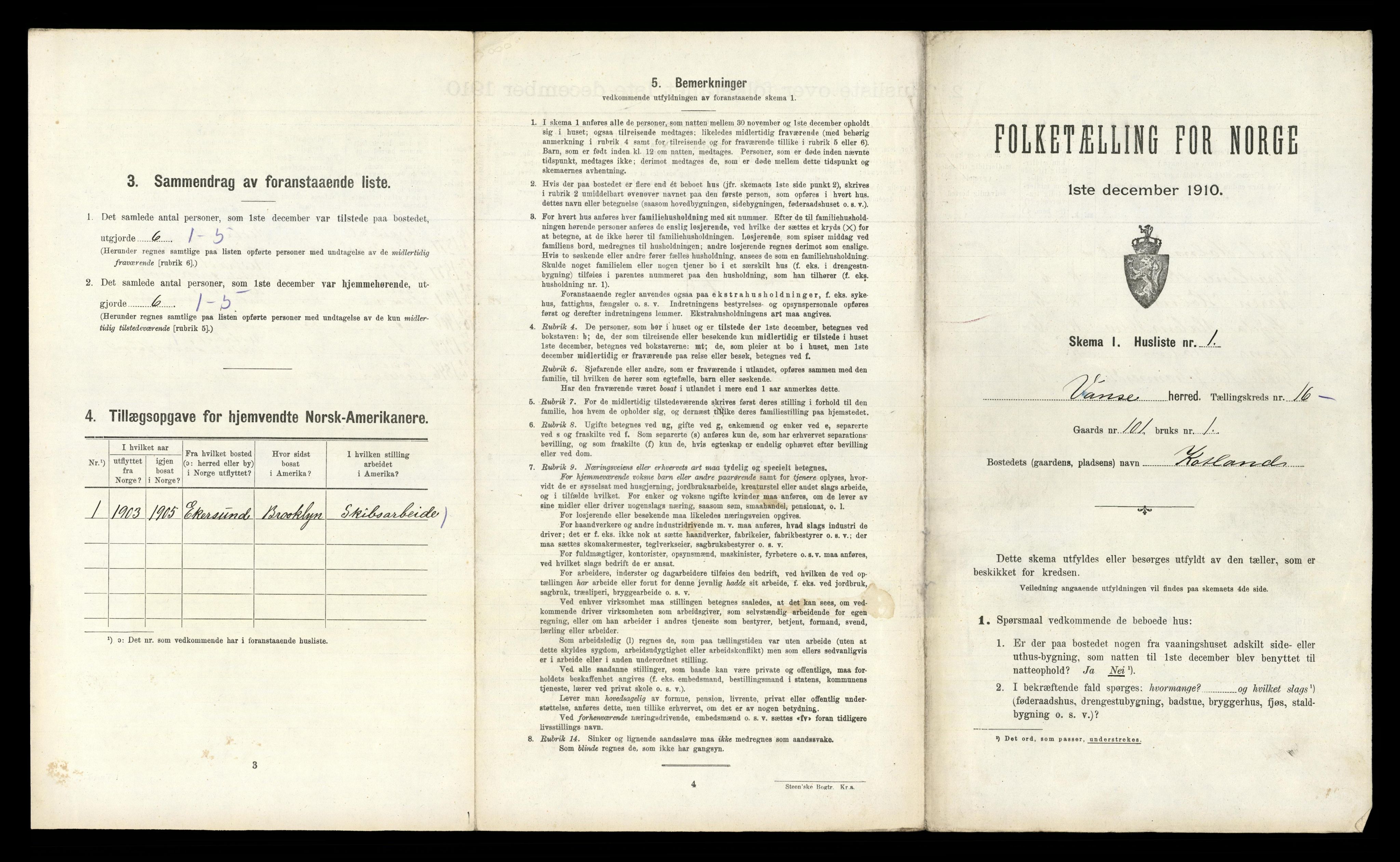 RA, Folketelling 1910 for 1041 Vanse herred, 1910, s. 2581