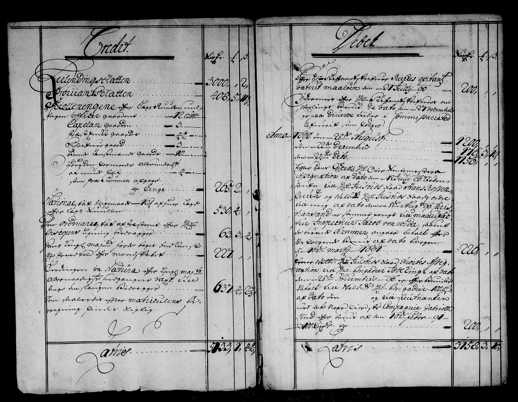 Rentekammeret inntil 1814, Reviderte regnskaper, Stiftamtstueregnskaper, Bergen stiftamt, AV/RA-EA-6043/R/Rc/L0093: Bergen stiftamt, 1690