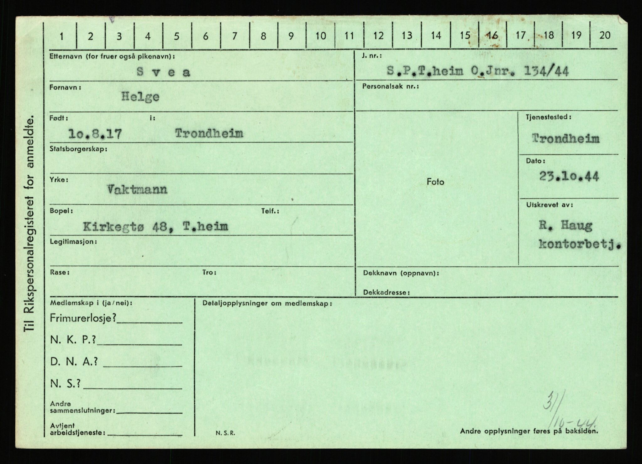 Statspolitiet - Hovedkontoret / Osloavdelingen, AV/RA-S-1329/C/Ca/L0015: Svea - Tøsse, 1943-1945, s. 2