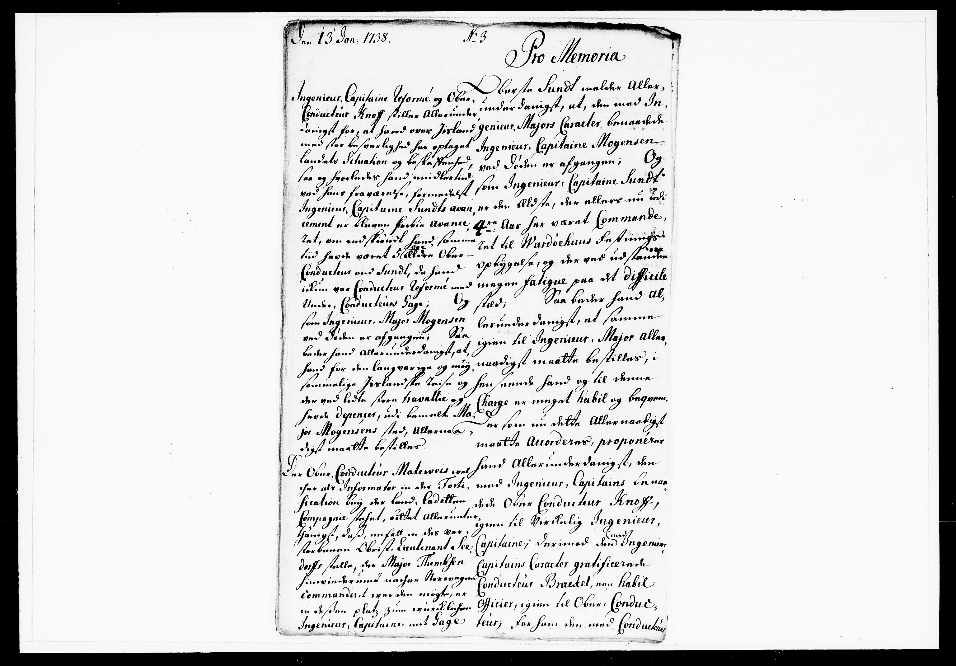 Krigskollegiet, Krigskancelliet, DRA/A-0006/-/1143-1150: Refererede sager, 1738, s. 17