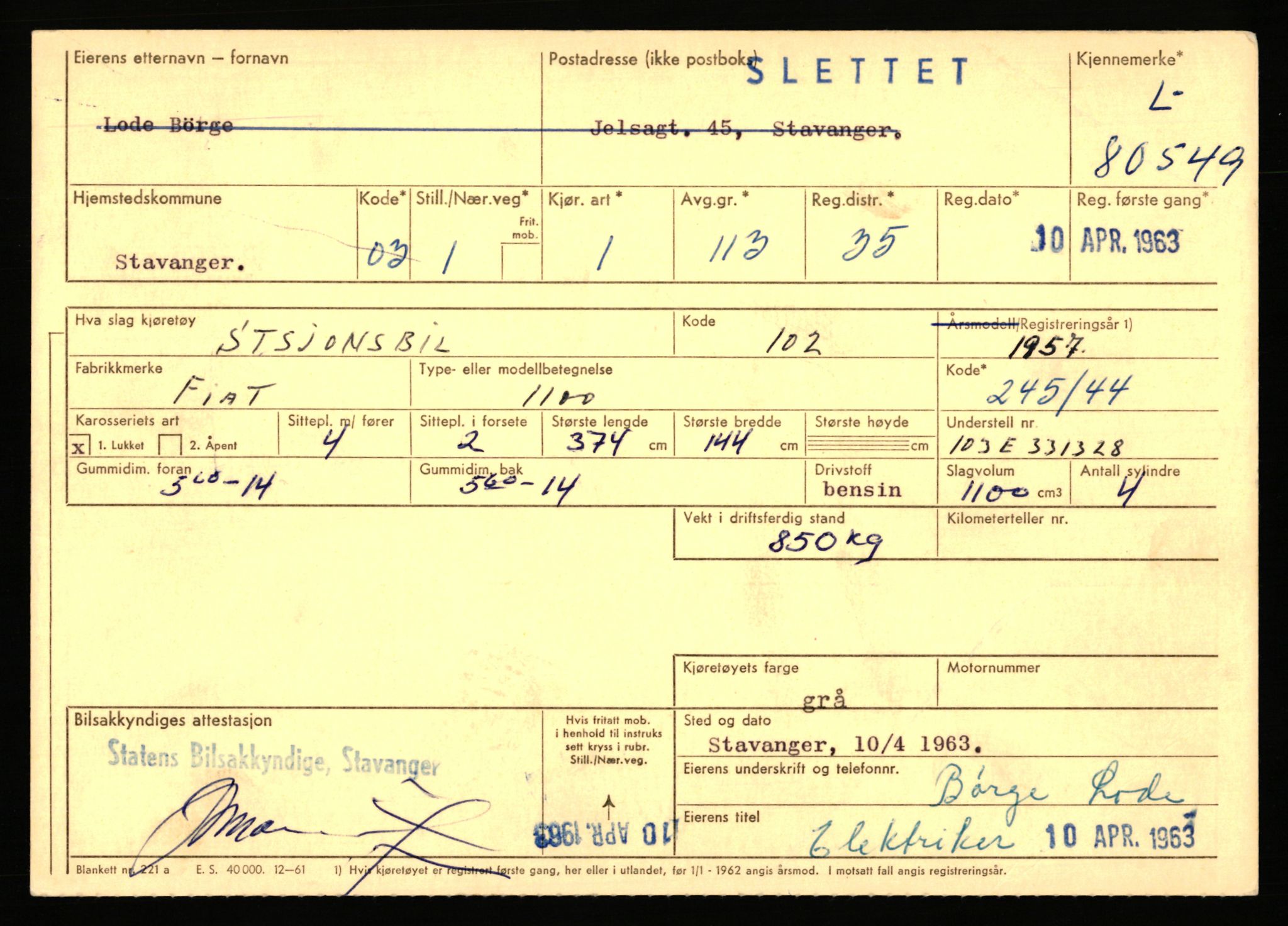 Stavanger trafikkstasjon, AV/SAST-A-101942/0/F/L0071: L-80500 - L-82199, 1930-1971, s. 85