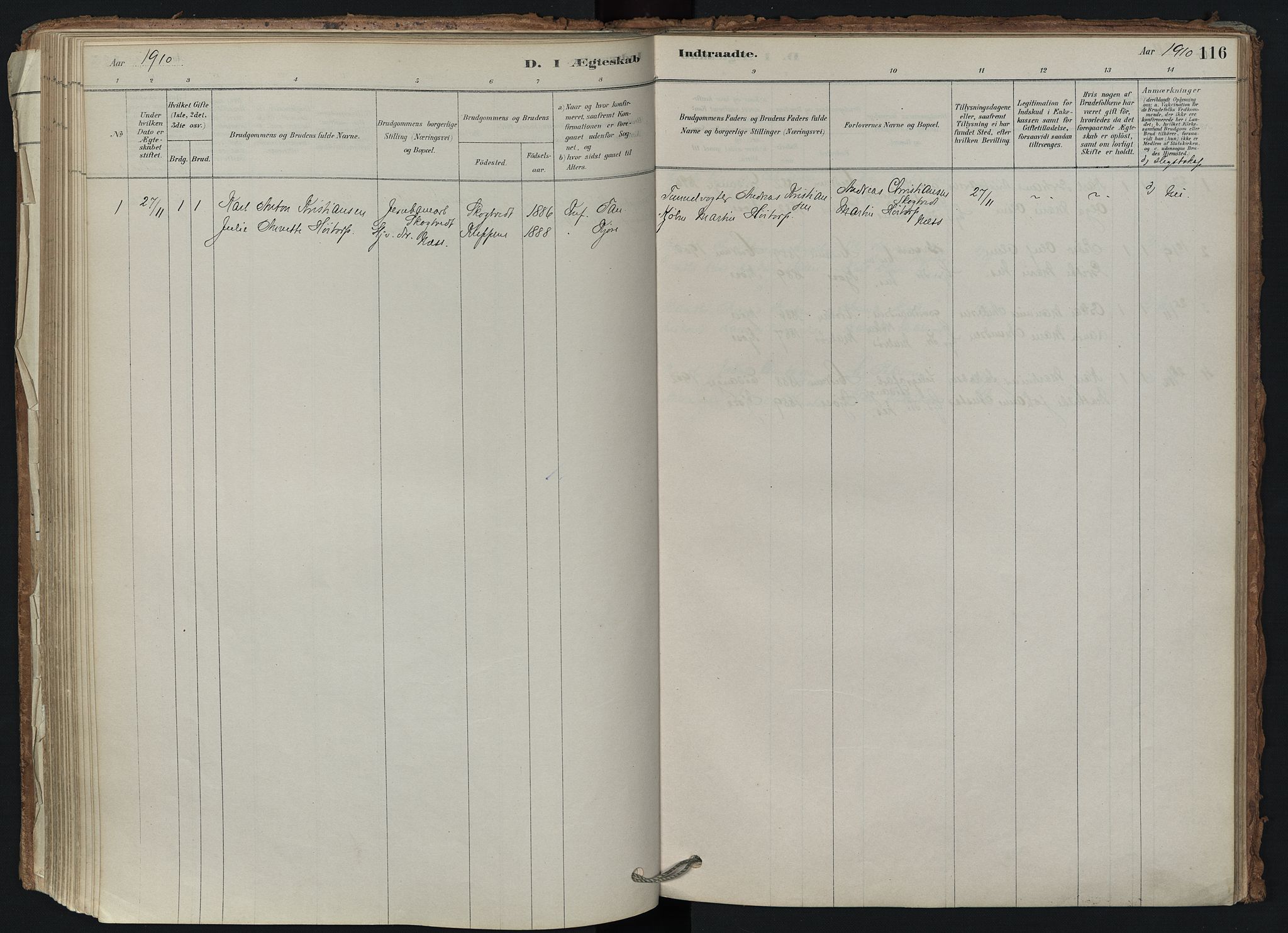 Brunlanes kirkebøker, SAKO/A-342/F/Fd/L0001: Ministerialbok nr. IV 1, 1878-1917, s. 116