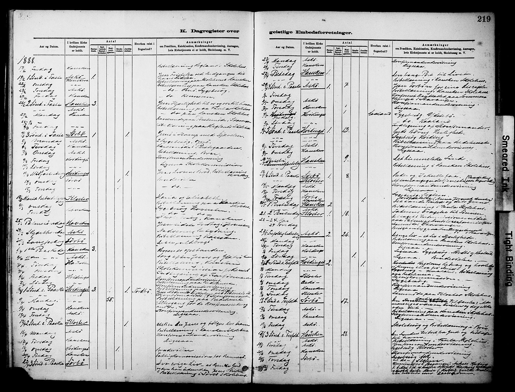 Rennesøy sokneprestkontor, AV/SAST-A -101827/H/Ha/Haa/L0012: Ministerialbok nr. A 13, 1885-1917, s. 219