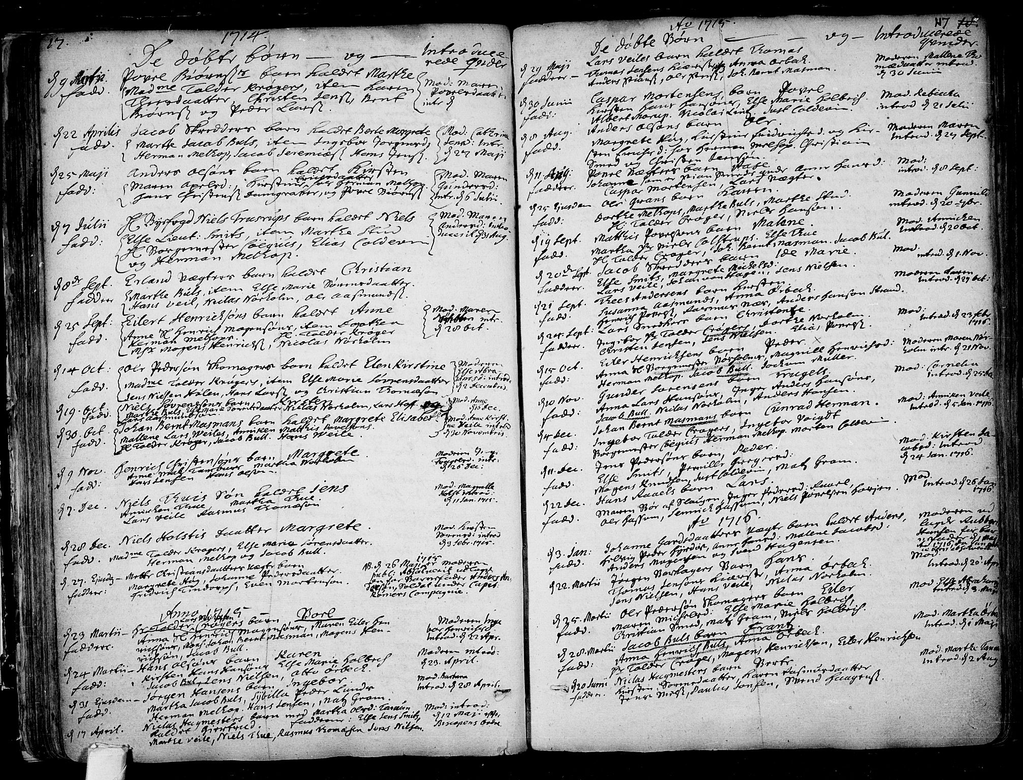 Tønsberg kirkebøker, AV/SAKO-A-330/F/Fa/L0001: Ministerialbok nr. I 1, 1688-1760, s. 116-117