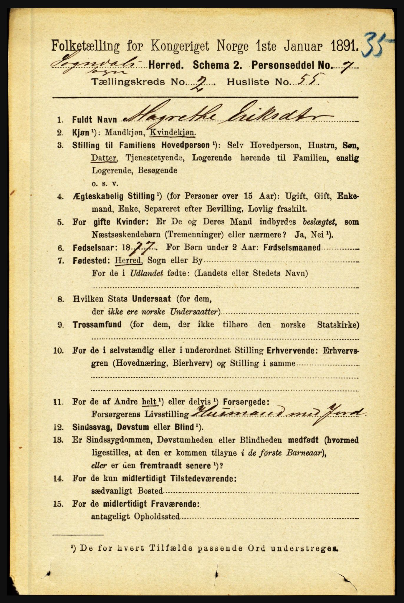 RA, Folketelling 1891 for 1420 Sogndal herred, 1891, s. 932