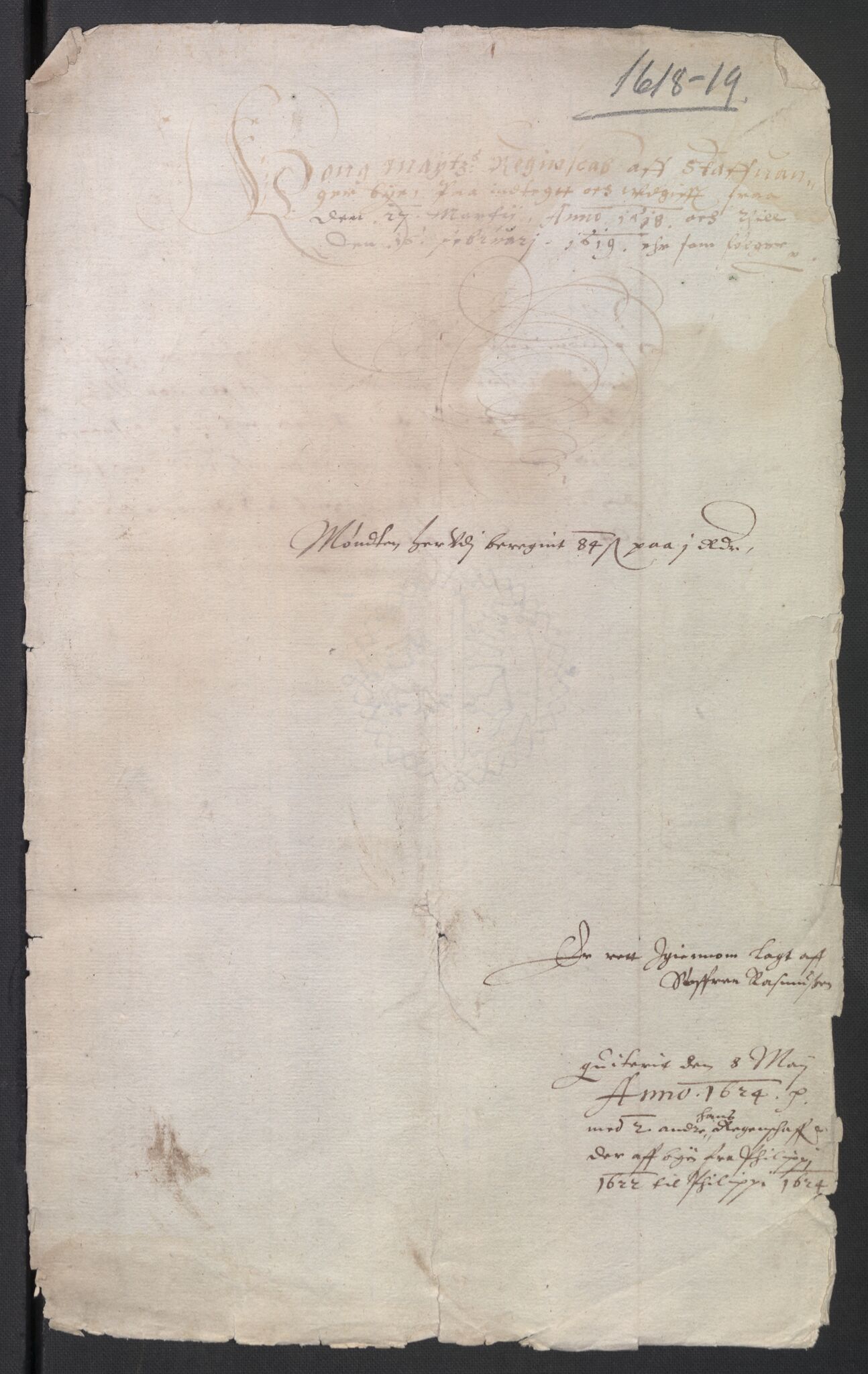 Rentekammeret inntil 1814, Reviderte regnskaper, Byregnskaper, AV/RA-EA-4066/R/Ro/L0297: [O1] By- og tollregnskap, 1602-1624, s. 213