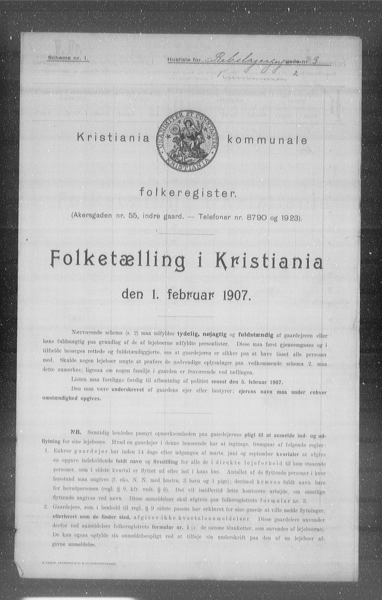 OBA, Kommunal folketelling 1.2.1907 for Kristiania kjøpstad, 1907, s. 42159