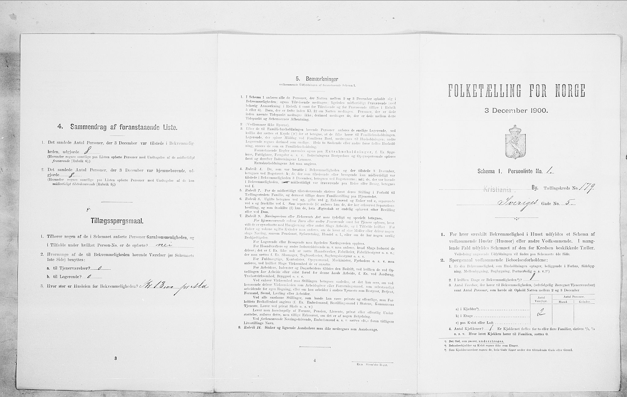 SAO, Folketelling 1900 for 0301 Kristiania kjøpstad, 1900, s. 94625