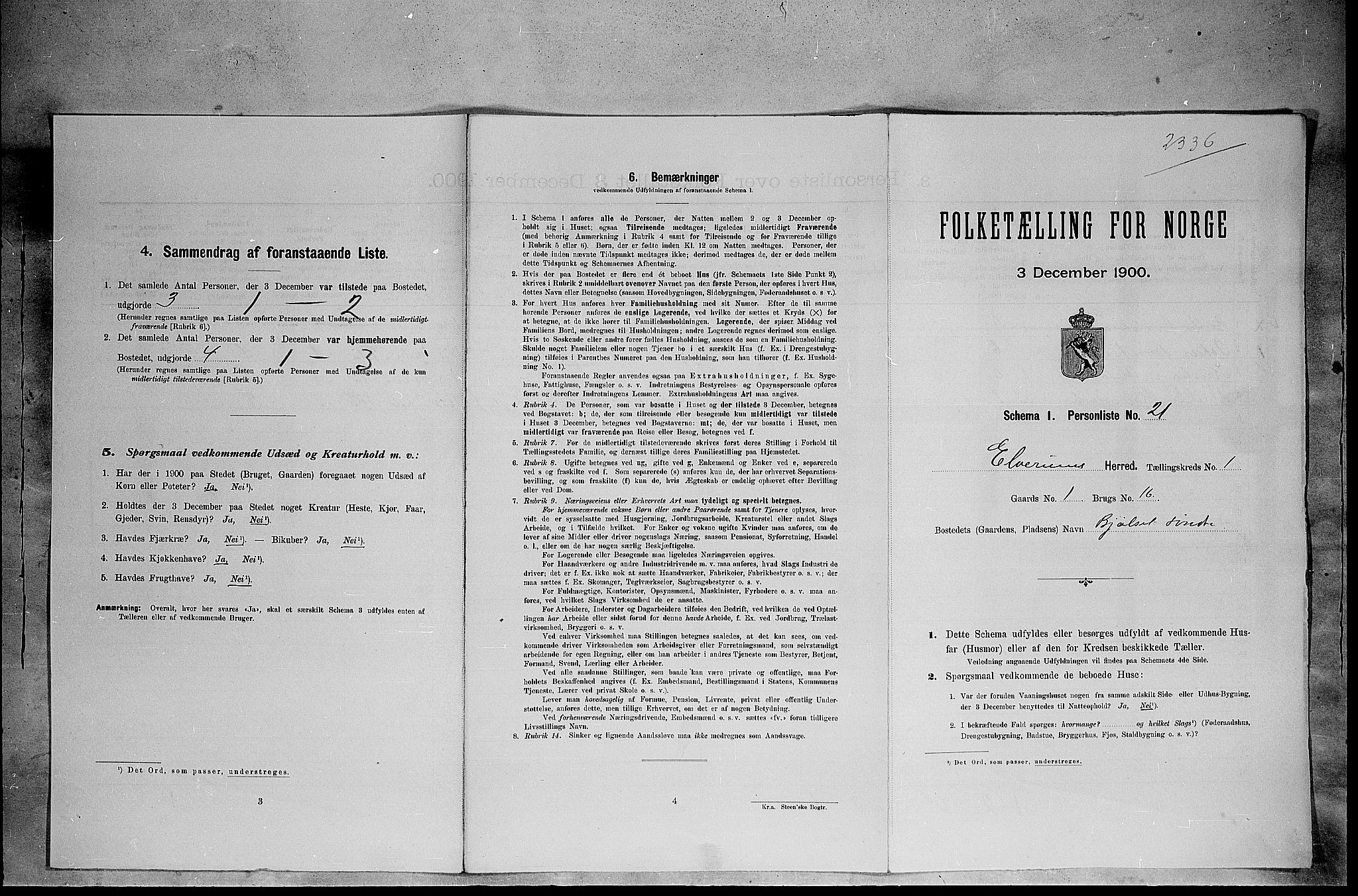 SAH, Folketelling 1900 for 0427 Elverum herred, 1900, s. 274