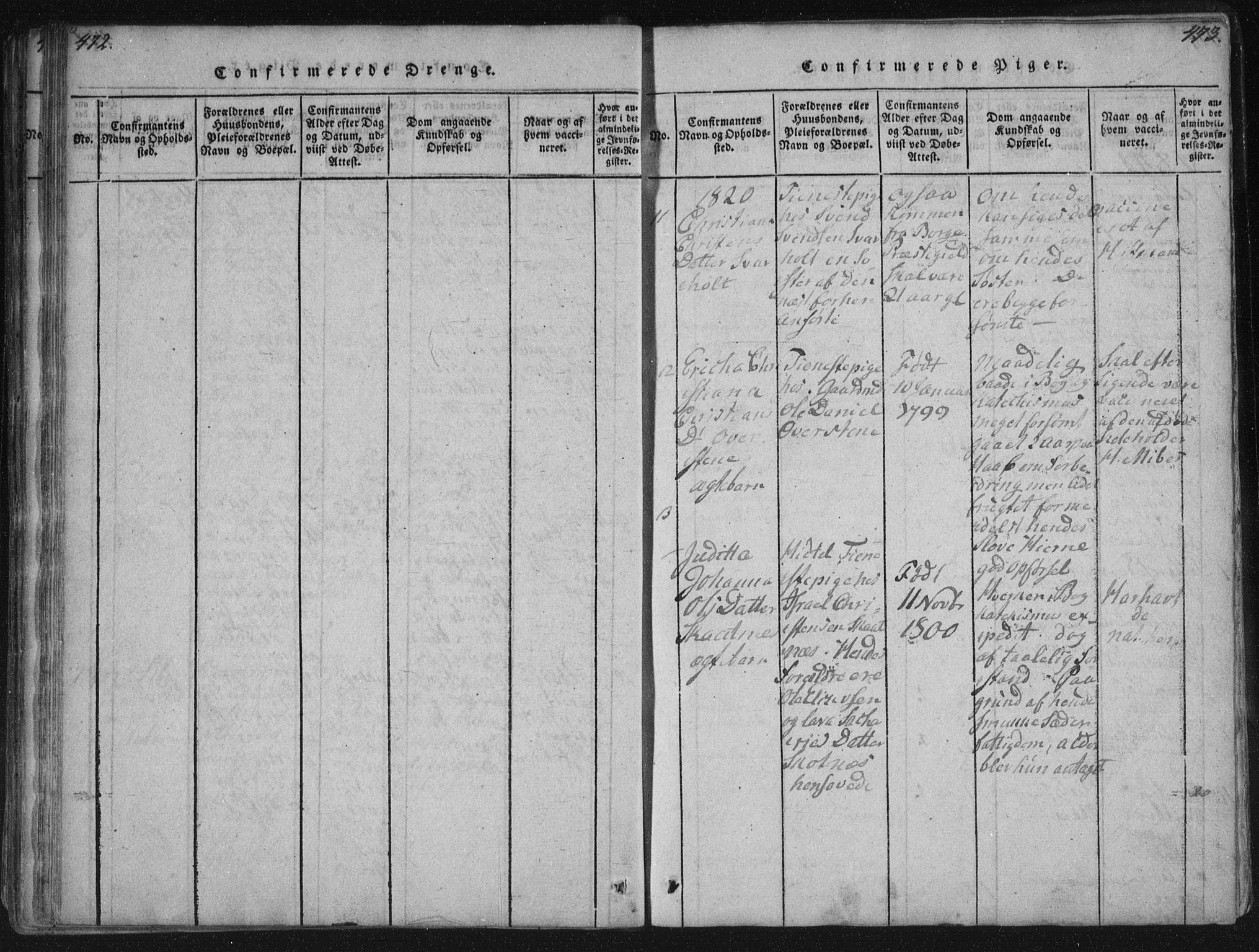 Ministerialprotokoller, klokkerbøker og fødselsregistre - Nordland, SAT/A-1459/881/L1164: Klokkerbok nr. 881C01, 1818-1853, s. 472-473